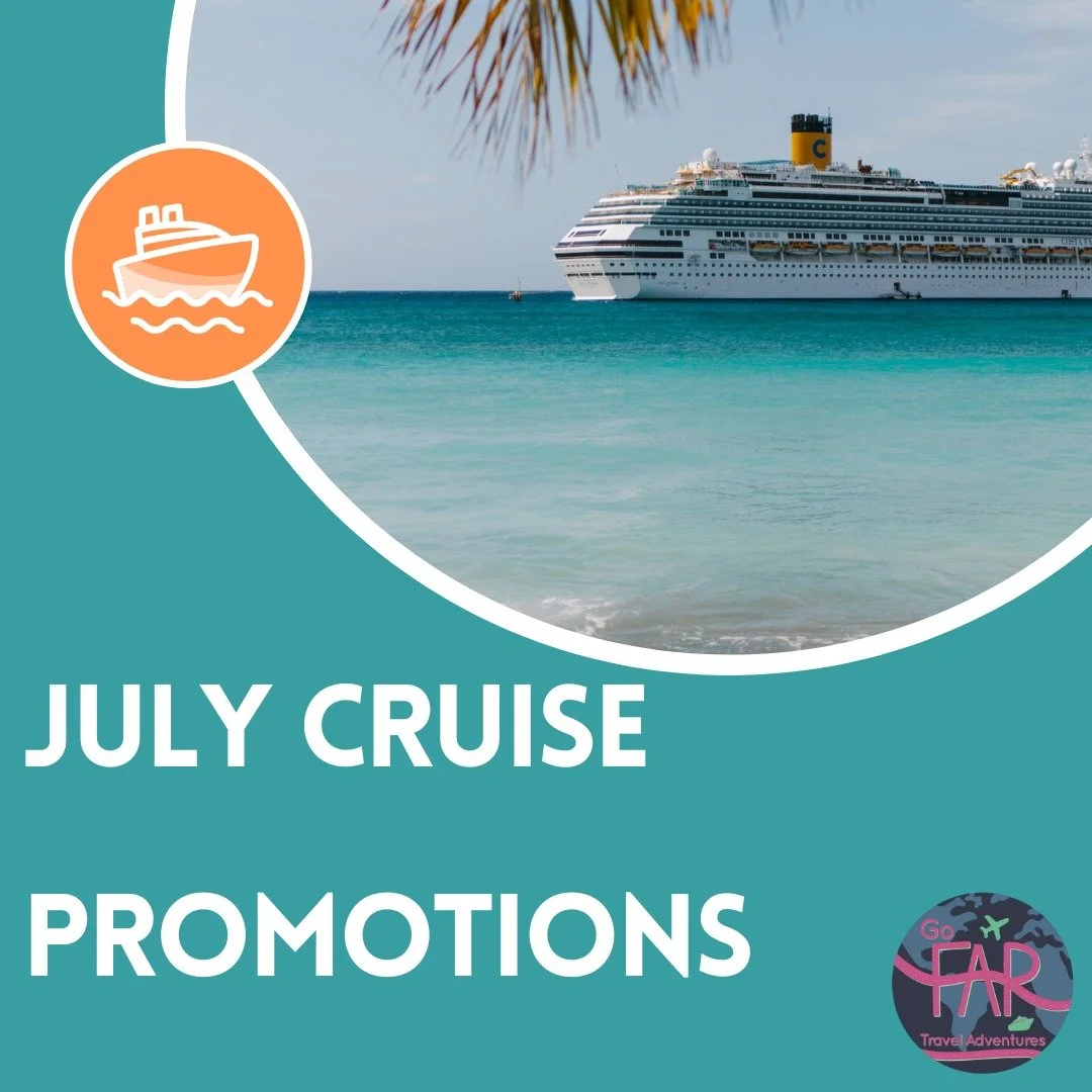 July Cruise Promotions:
Carnival Cruise Line
Virgin Voyages
MSC
Celebrity Cruises
Royal Caribbean
Book with the link in the bio!
https://linktr.ee/gofartraveladventures
#gofartraveladventures #traveladvisors #bookyourcruise #cruiseadventures #ro