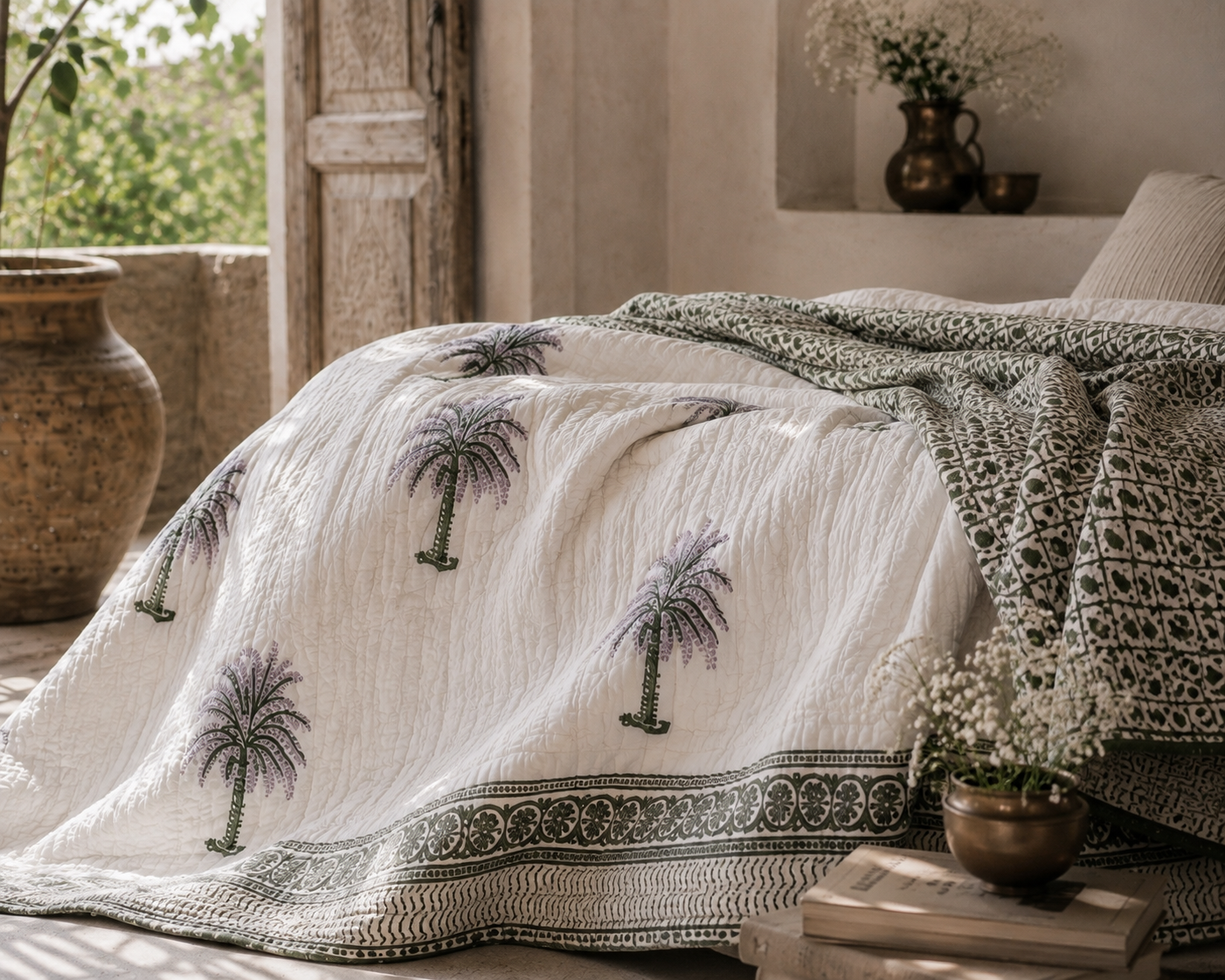 Palm Kantha Quilt