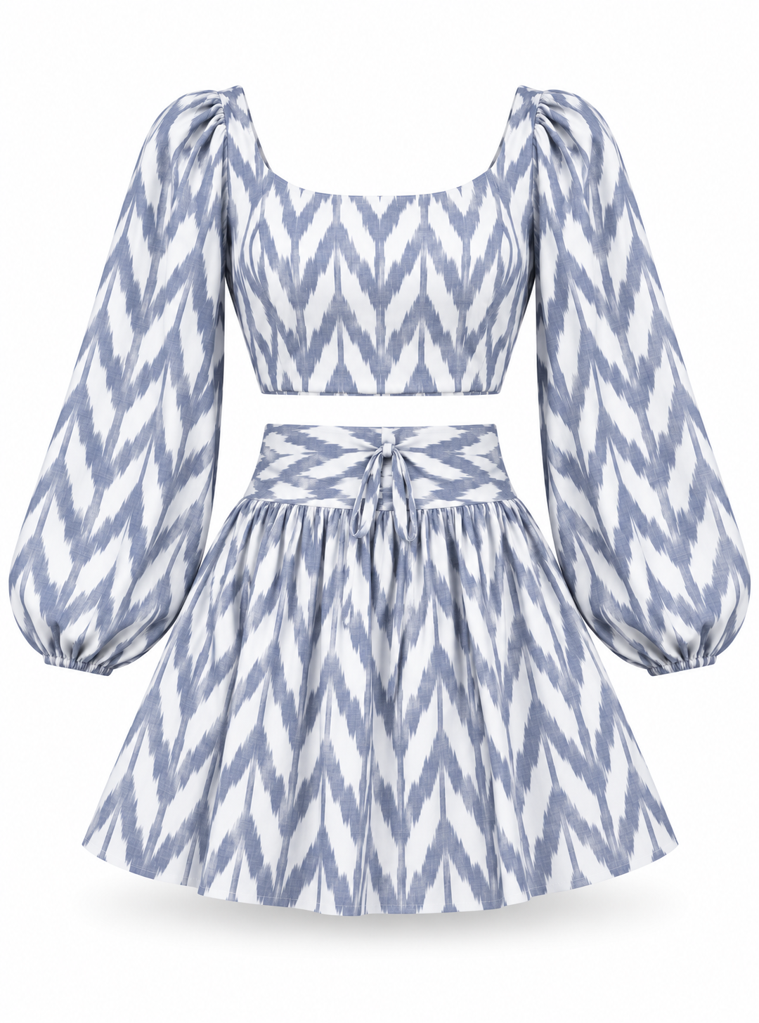 Luxury white ikat two-piece set.png
