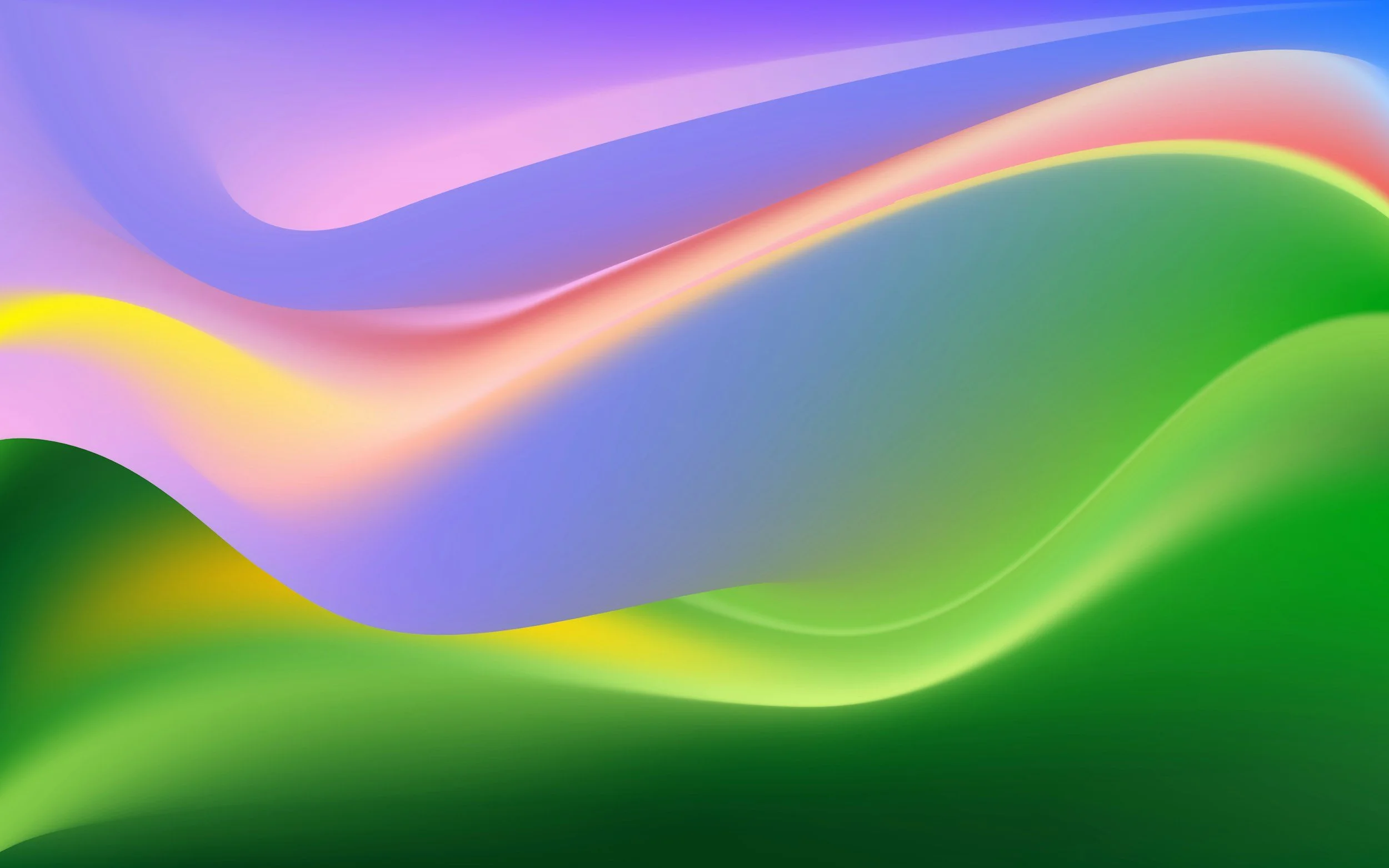 Abstract background with flowing multicolored waves in purple, pink, blue, yellow, and green.