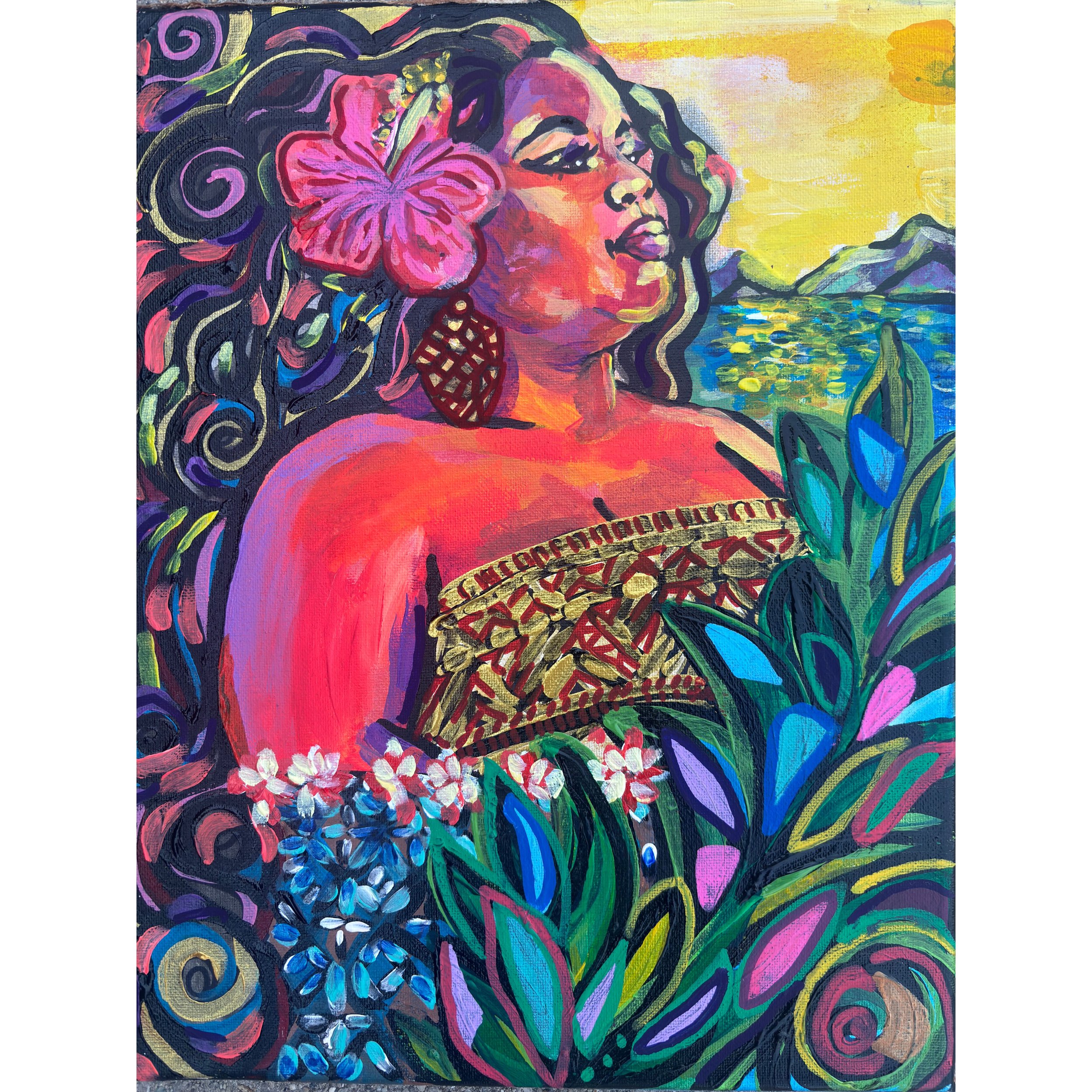 Original Painting: Proud Tongan Woman