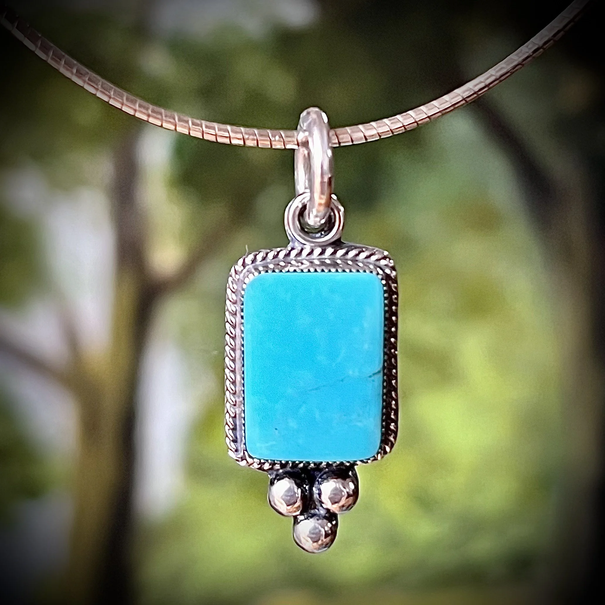 Turquoise Rectangle Bezel Pendant