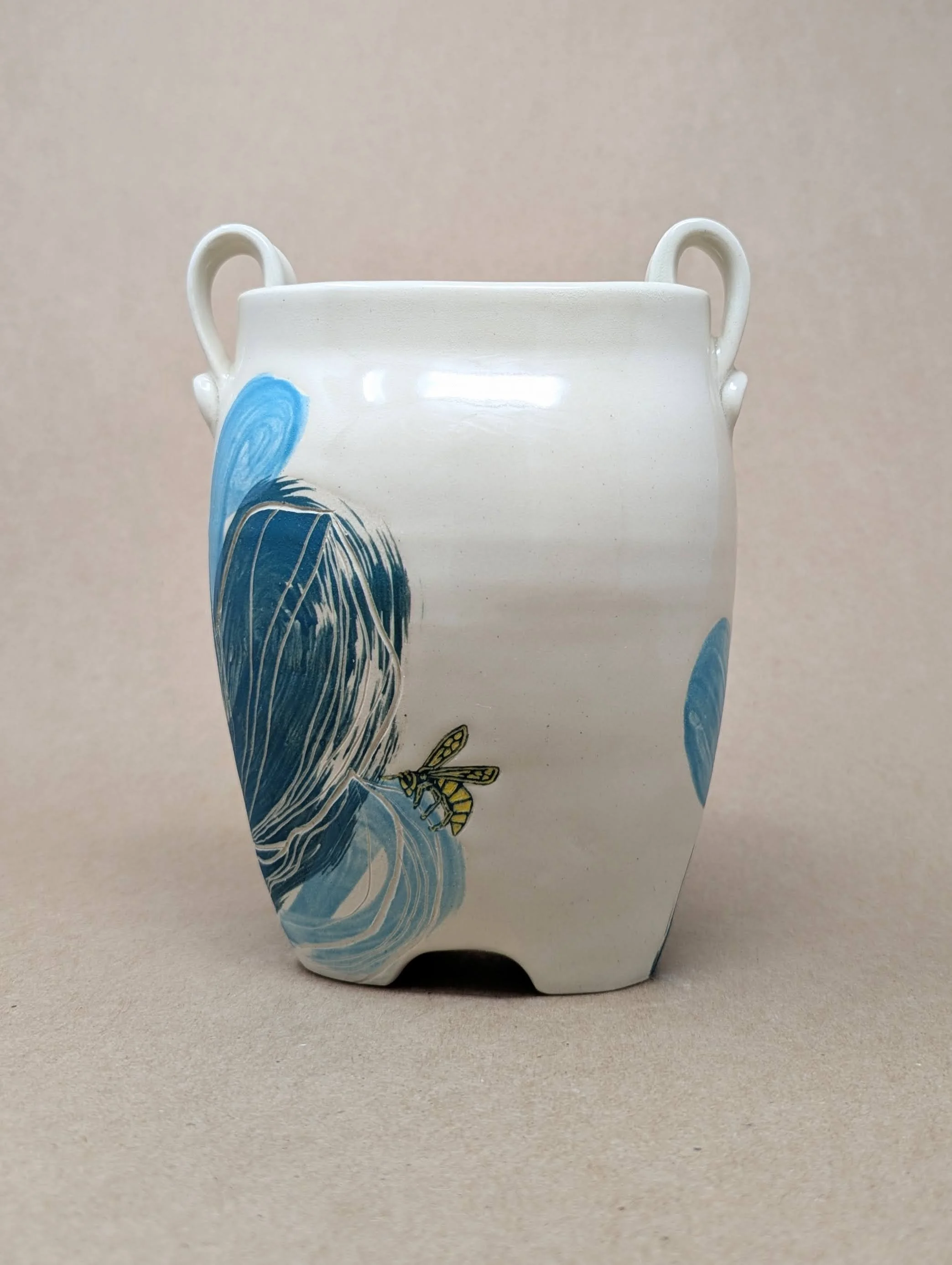 Blue Magnolia Altered Vase (2nd view)
7x5.25x3.5"
$160
