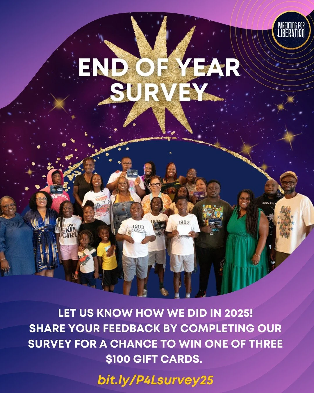 How&rsquo;d we do this year? 💫

Your feedback matters to us! Share your thoughts and help us shape our upcoming programming by completing our end of year survey by Jan. 23.

If you&rsquo;ve participated in any P4L events, giveaways or programming in