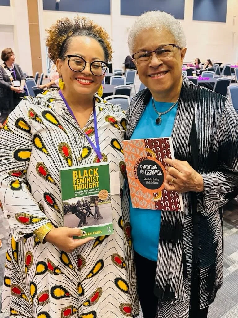 Today at CSUF&rsquo;s 24th Annual Violence Prevention Conference, our ED, Trina Greene, had the amazing opportunity to meet and connect with another living legend, Black feminist foremother, Patricia Hill Collins! 🙌🏽 

Her work on Motherwork/Otherw