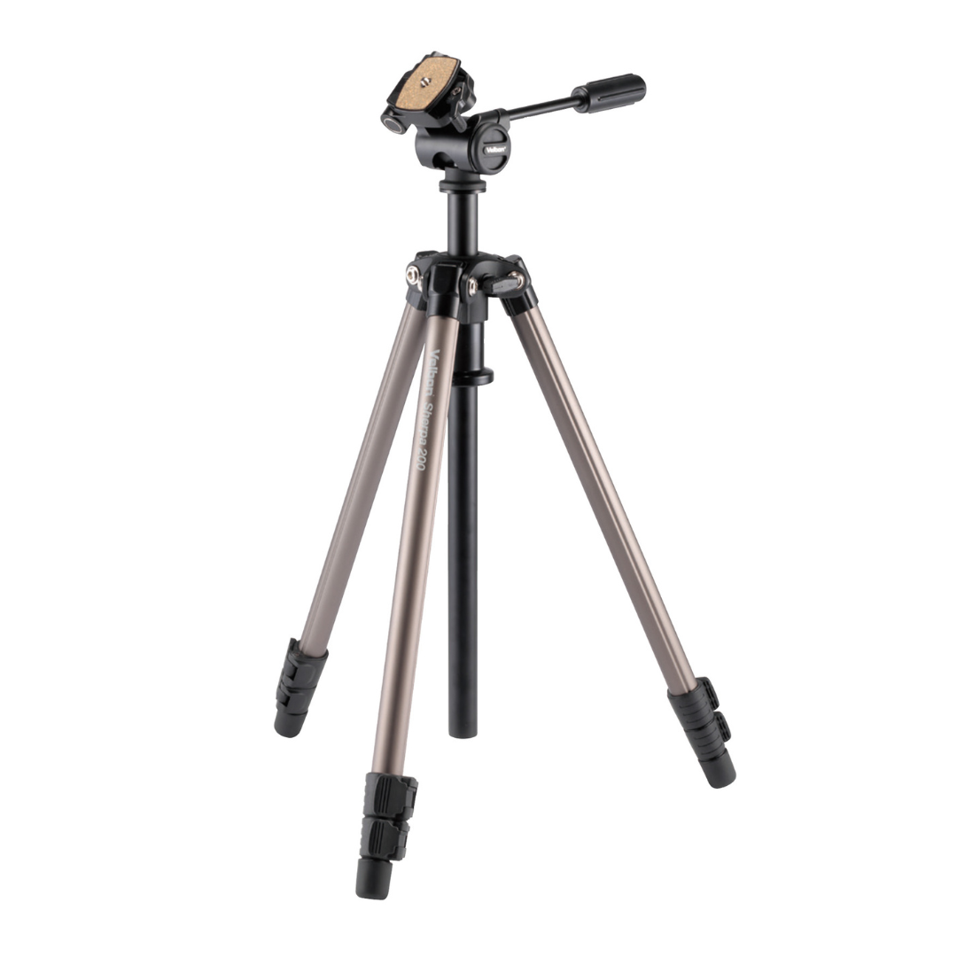 Tripod with a mounting head for a camera or similar device.