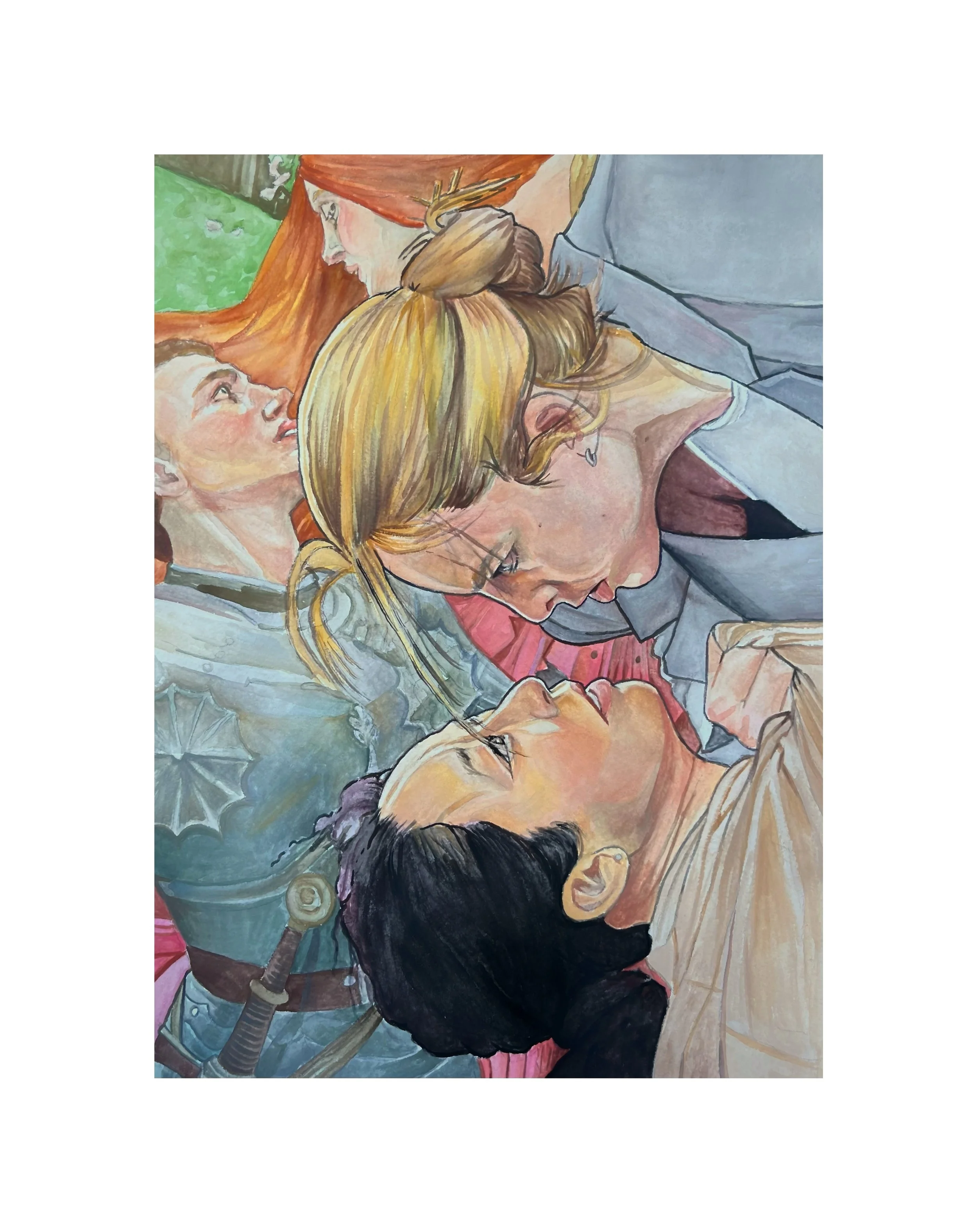 "Hi, Eve" 
Watercolor 
8x11 in 
Parallels - Opposites