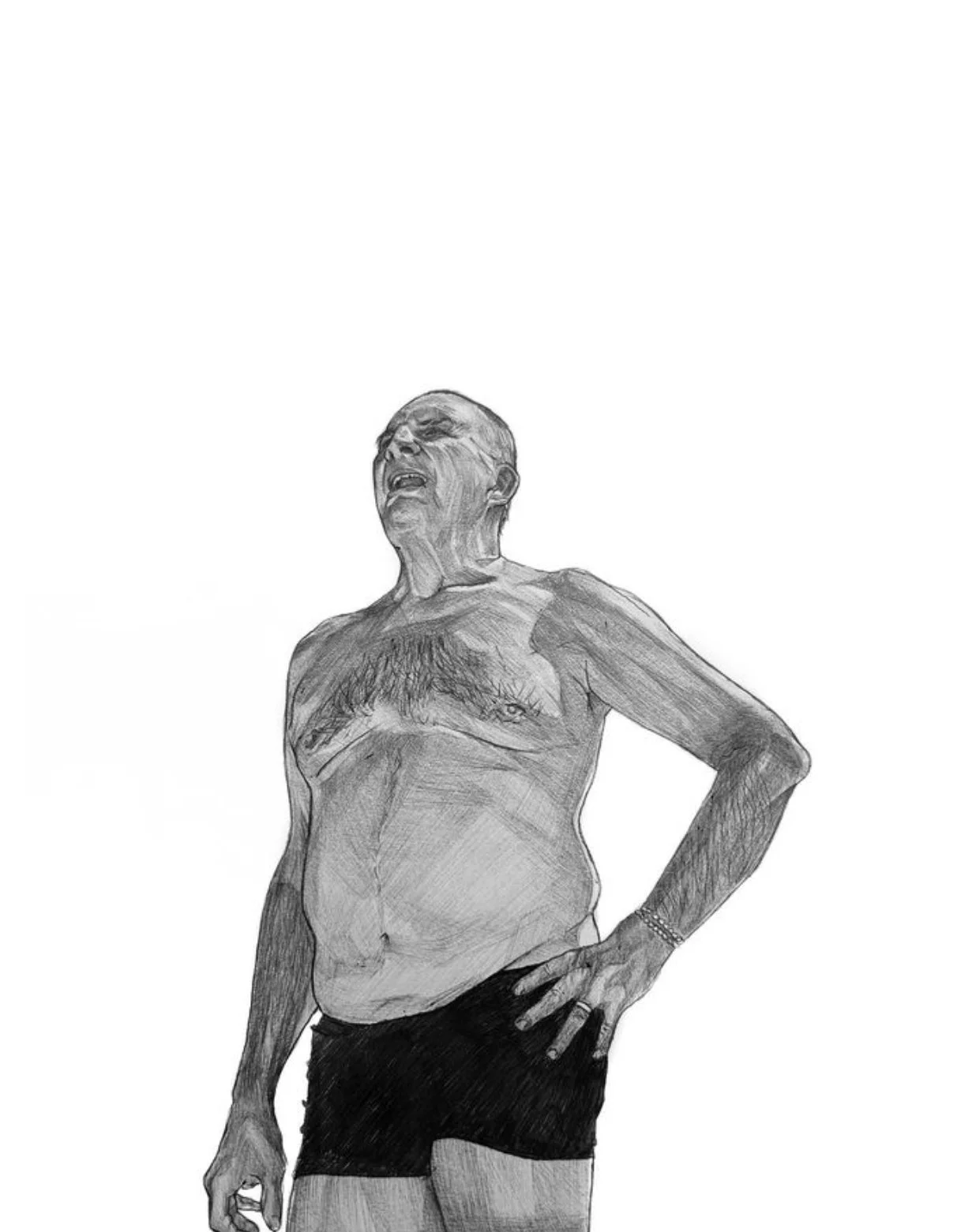 "Grand-père" 
Ballpoint Pen 
9x12in
A portrait of my grandpa in all of his Speedo glory. 