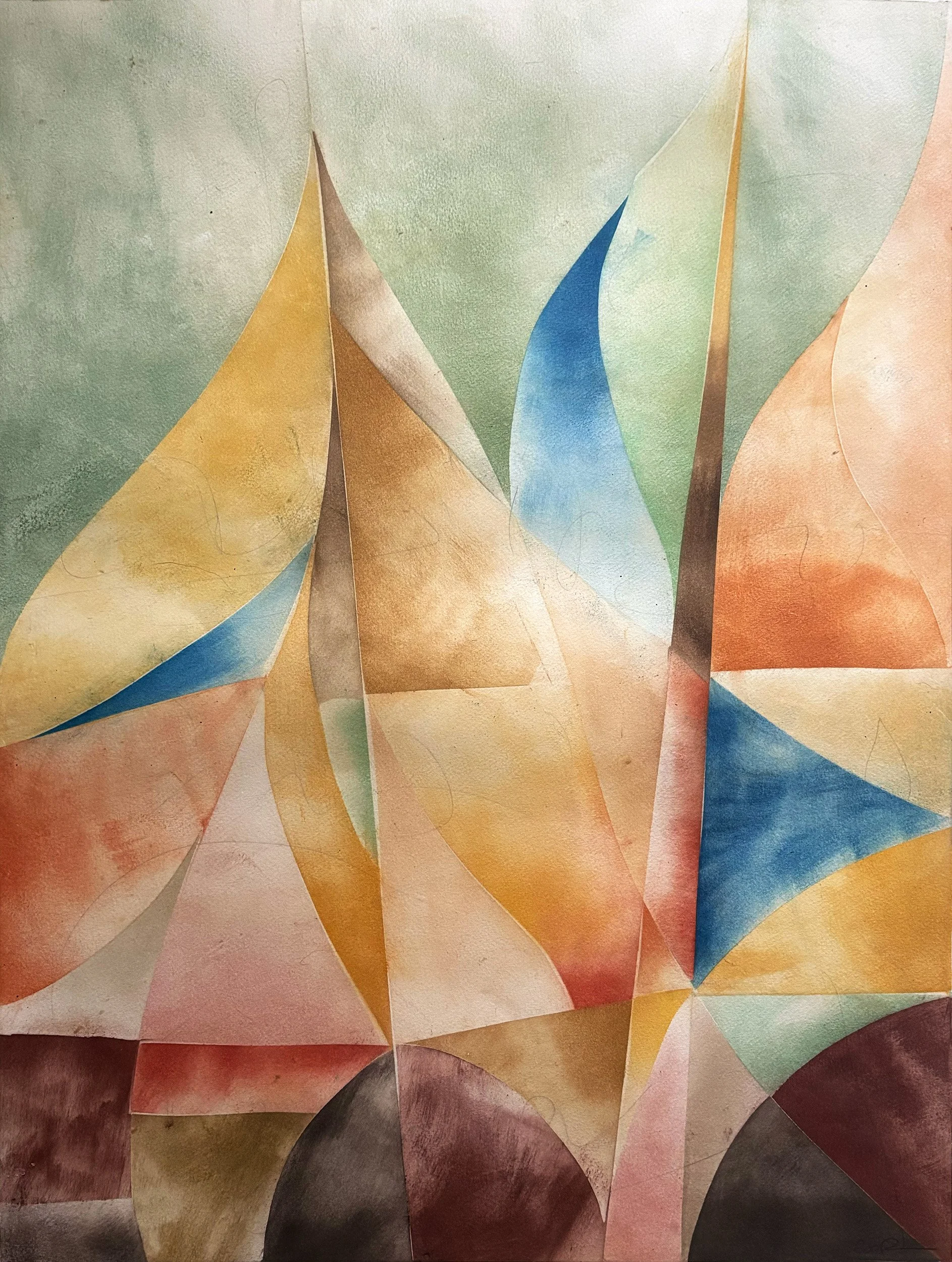 Far Afield, No. 3, Powdered pigment, paper, beeswax, 25.5x18.5