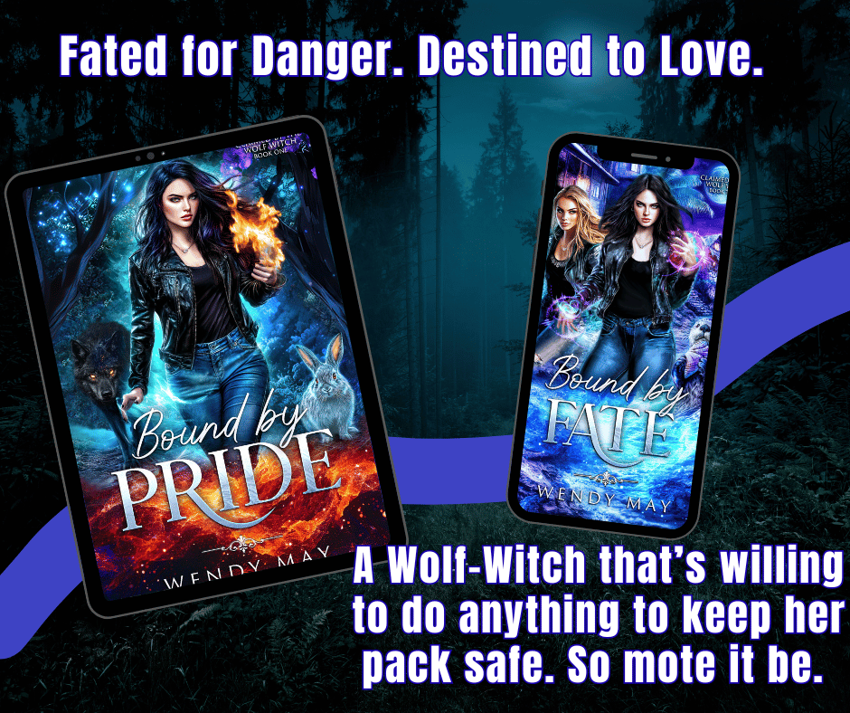 Bound by Pride and Bound by Fate paranormal romance promotion with wolf-witch heroines