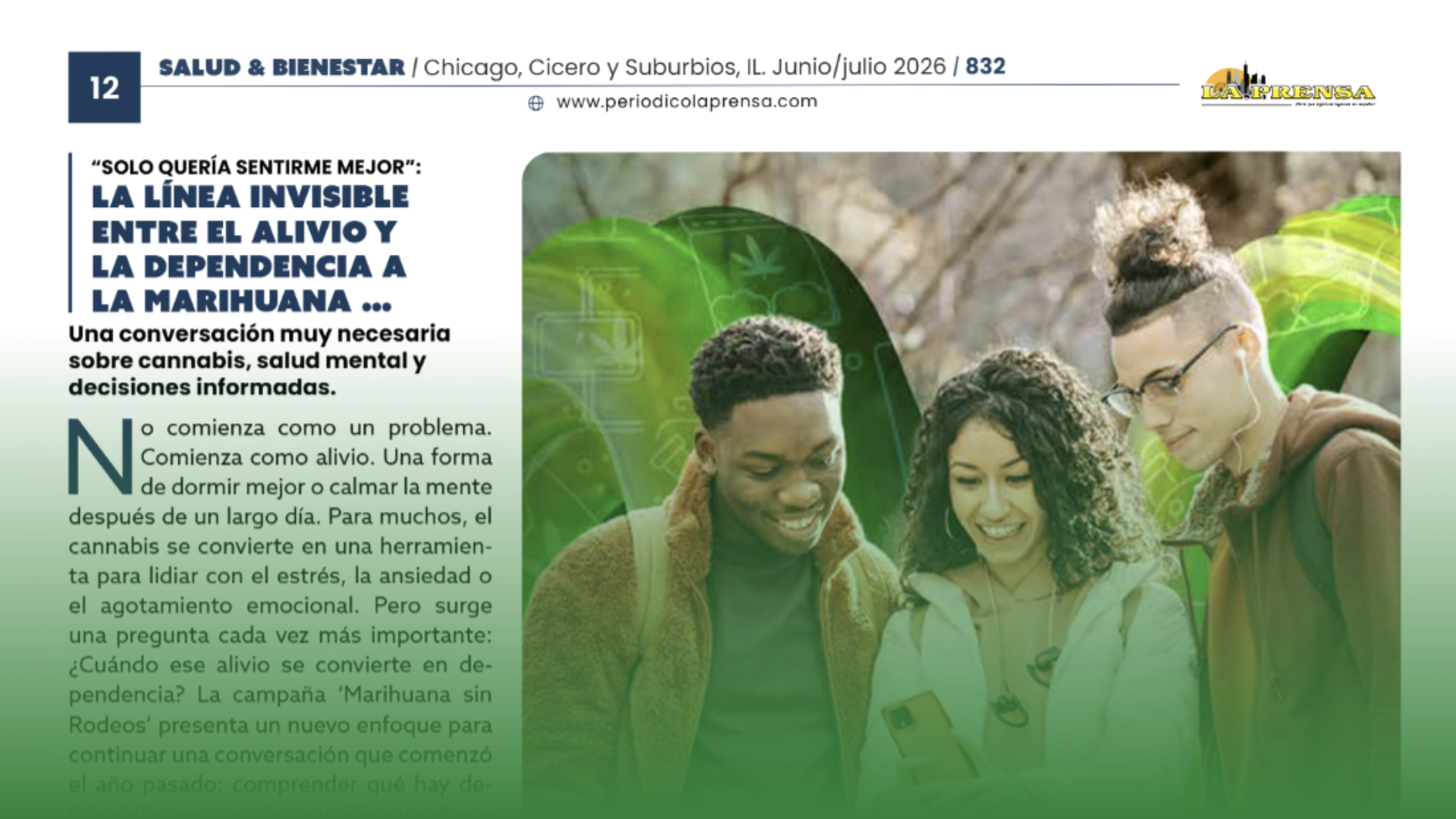 “La línea invisible entre el alivio y la dependencia a la marihuana” - Newspaper La Prensa Chicago