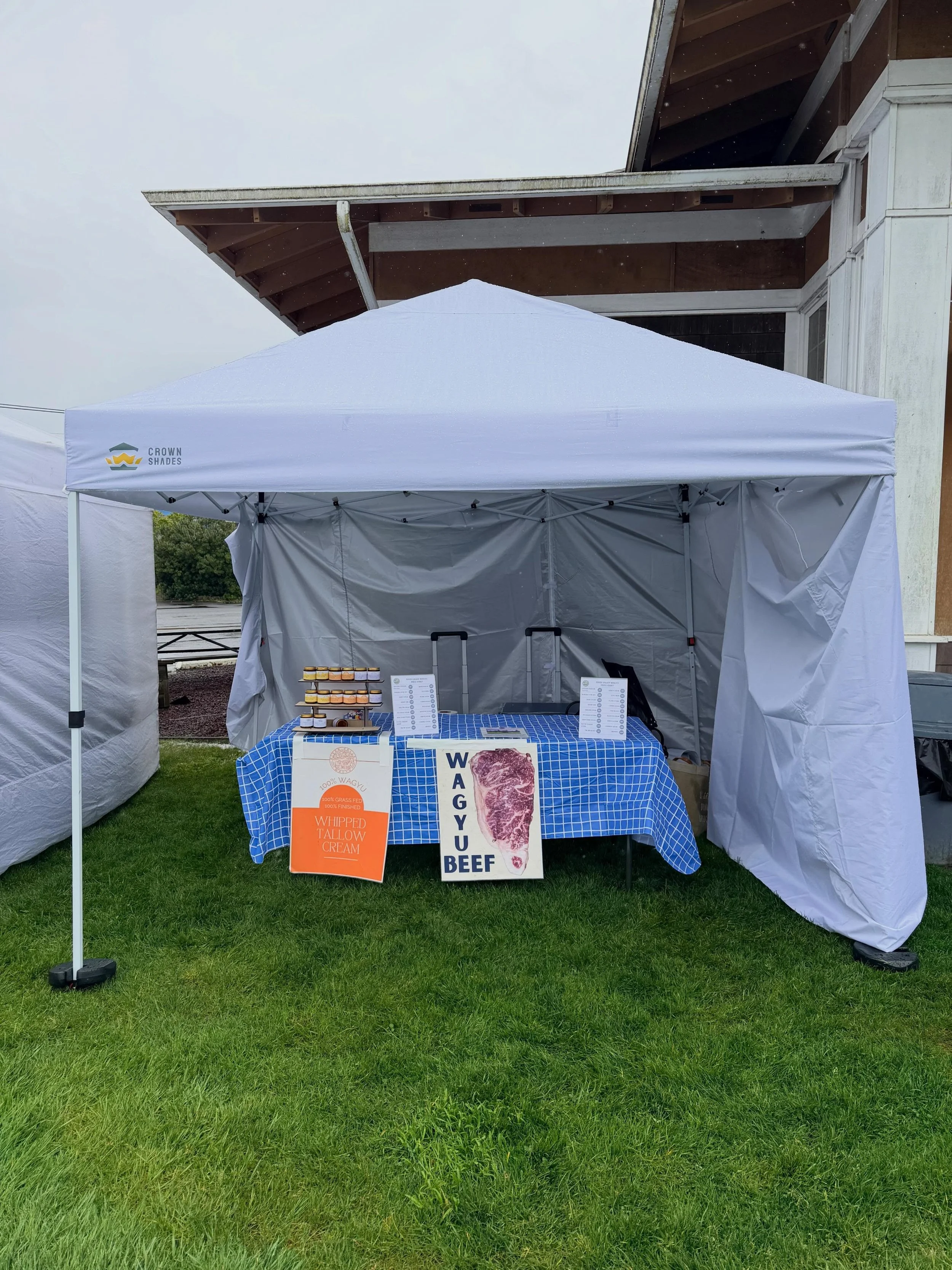 Good Afternoon 🌞 Folks!! If you&rsquo;re around Long Beach, WA today stop by the farmers market and get some great Grass Fed and Grass Finished Wagyu beef! Along with our tallow lotions!! #Wagyu #beef #local