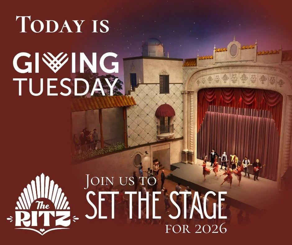 Good morning! Today is Giving Tuesday! 🎉
Join our community in supporting The Ritz, Corpus Christi&rsquo;s nearly 100-year-old historic theatre. Every gift helps bring this landmark back to life for future generations of artists, audiences, and more