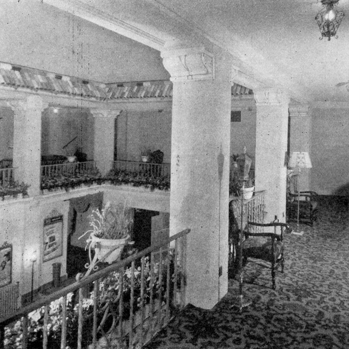 Step back to The Ritz&rsquo;s movie-theatre days! The two-story lobby was once filled with Spanish-style tile and greenery and will return during rehabilitation. Its design mirrors the theatre&rsquo;s interior, where the same details transport you in