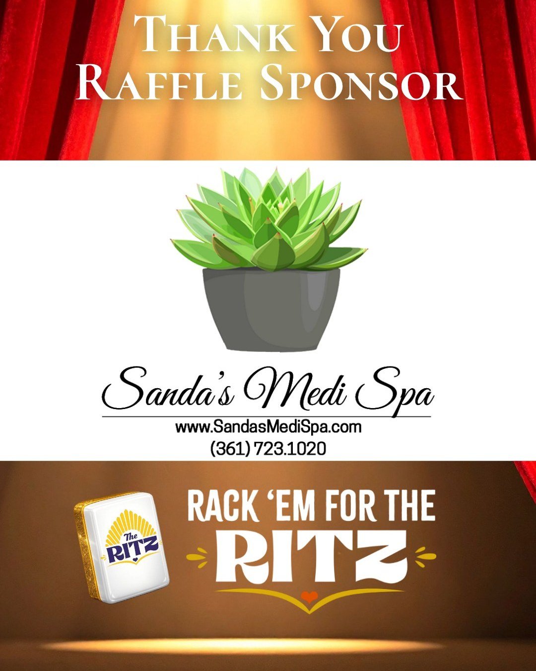 Thank you to Sanda's Medi Spa for their generous donation to the 3rd Annual Rack 'em For The Ritz Mahjong Tournament Raffle on March 26! One raffle winner will win 2 Customized Facials, valued at $278.
Tickets are available at the link in bio!
Thank 