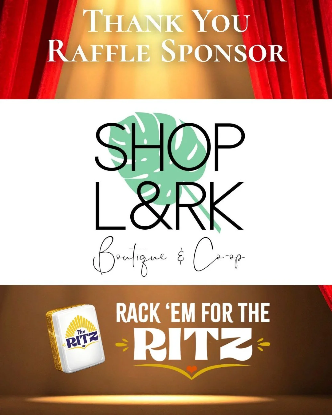 Thank you to SHOP L&amp;RK for their generous donation to the 3rd Annual Rack 'em For The Ritz Mahjong Tournament Raffle on March 26! One raffle winner will win a $25 gift card and a mahjong-themed candle AND a $150 gift card to Lady Captain! 

Ticke