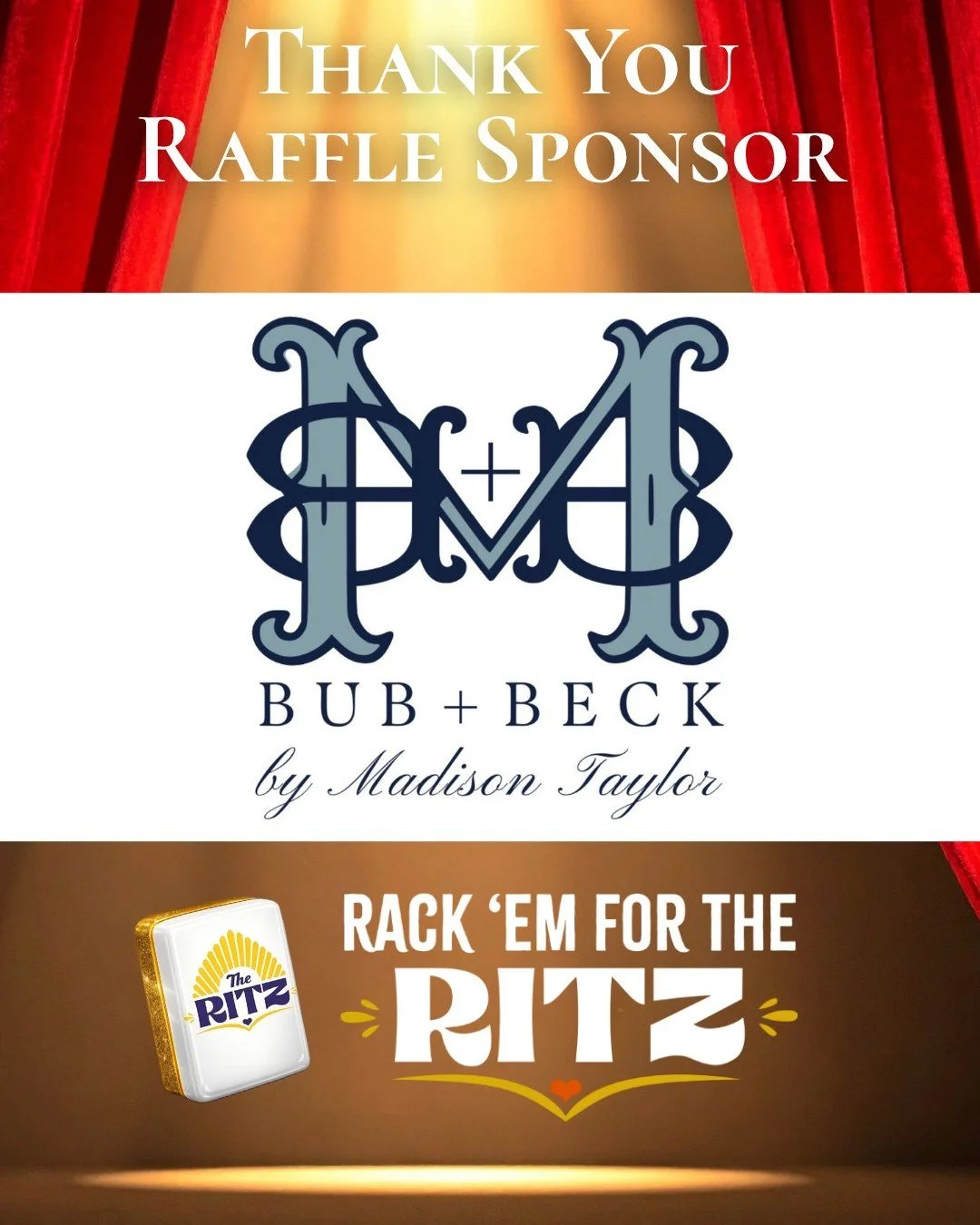 Thank you to Bub + Beck by Madison Taylor for their generous donation to the 3rd Annual Rack 'em For The Ritz Mahjong Tournament Raffle on March 26! One raffle winner will win a prize package designed for the mahjong maven who has it all! They'll tak
