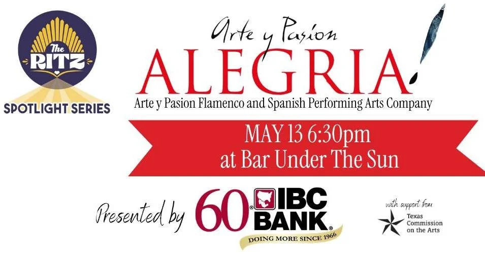 Save the date and grab your tickets now!

Join Arte y Pasion Flamenco and Spanish Performing Arts Company to experience the living tradition of Flamenco. Experience ALEGRIA! (joy!) through dance and music. 

This performance is presented by IBC Bank 