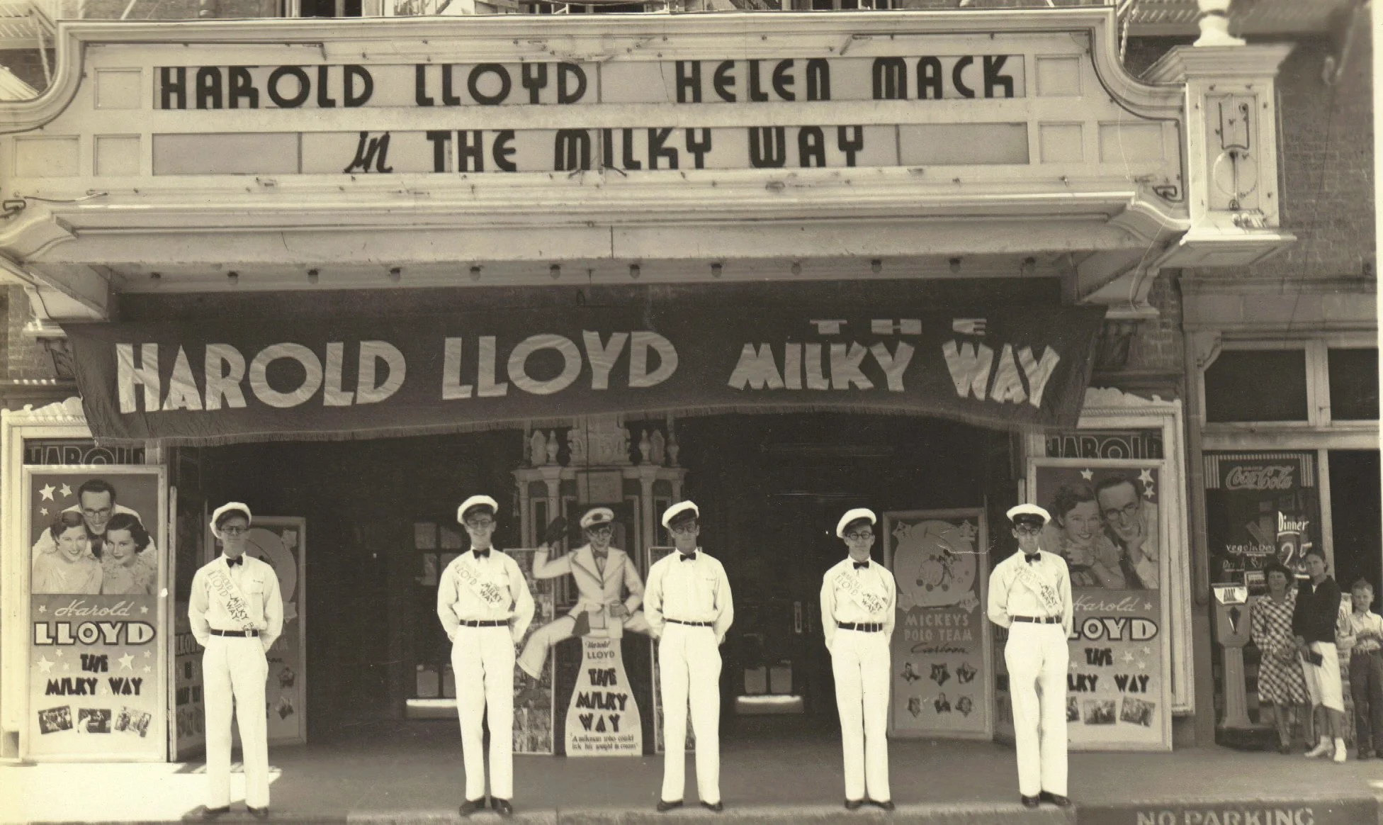 Theatre marquees are iconic but especially when you think of the short runs of movies during the Ritz's time. It was very common for the Ritz to hang banners and other marketing pieces for shows that ran for just a day or two! One screen meant one sh