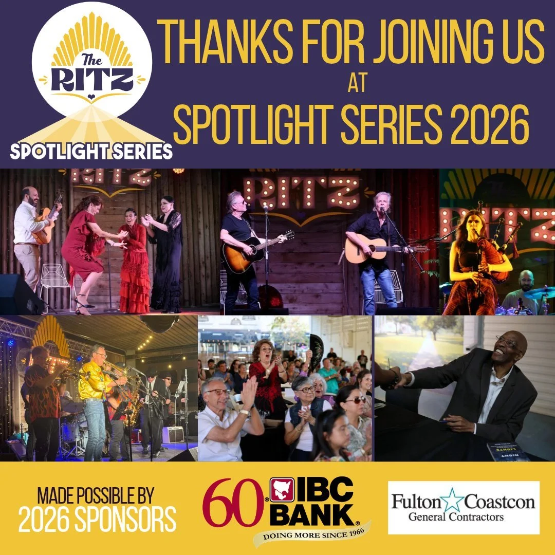 Thank you to everyone who joined us for the 2026 Spotlight Series! Your support helps The Ritz Theatre bring exceptional live entertainment to the Coastal Bend while we work toward the revitalization of our historic theatre. We&rsquo;re grateful to h