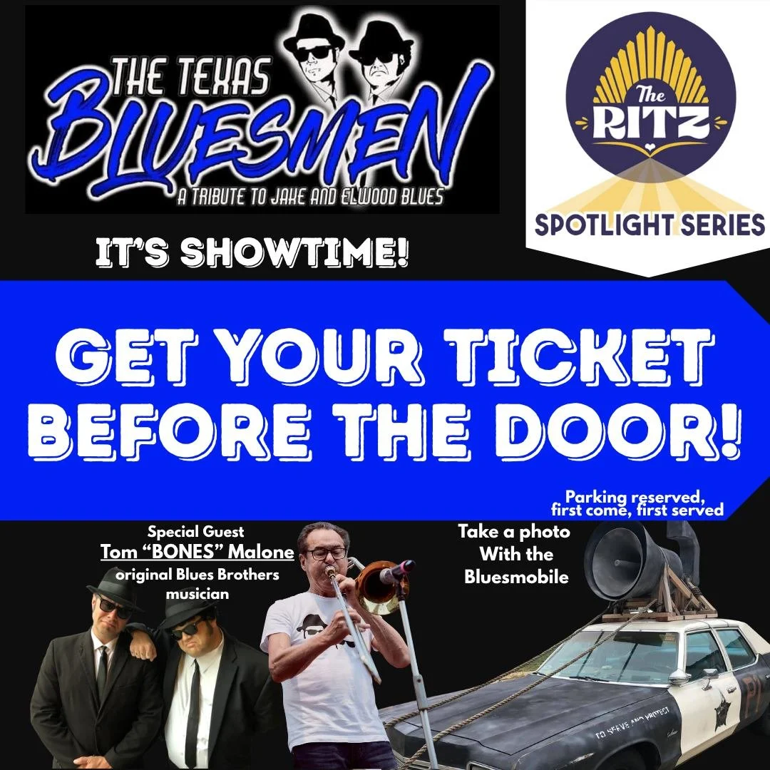 Tonight's the night! 

Parking lots are reserved FREE for ticketholders while spots last (next to BUS and next to The Ritz) and it's almost time for The Texas Bluesmen to take the stage! Doors open 6pm, show starts 8pm!

Meet &amp; Greet Tickets are 