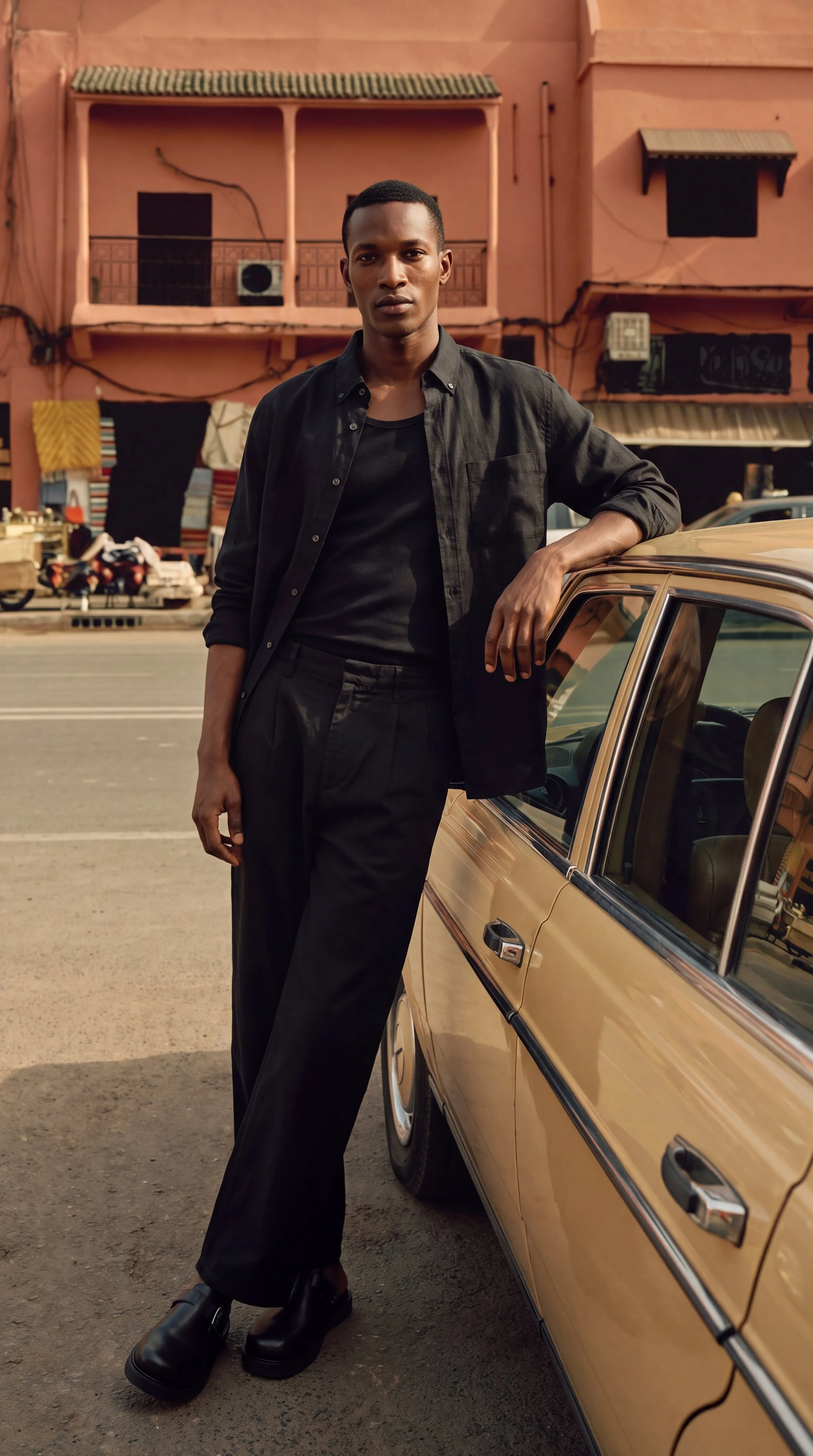 Veste en jean noire classique avec poches à rabat sur la poitrine, boutons en métal, sur fond blanc