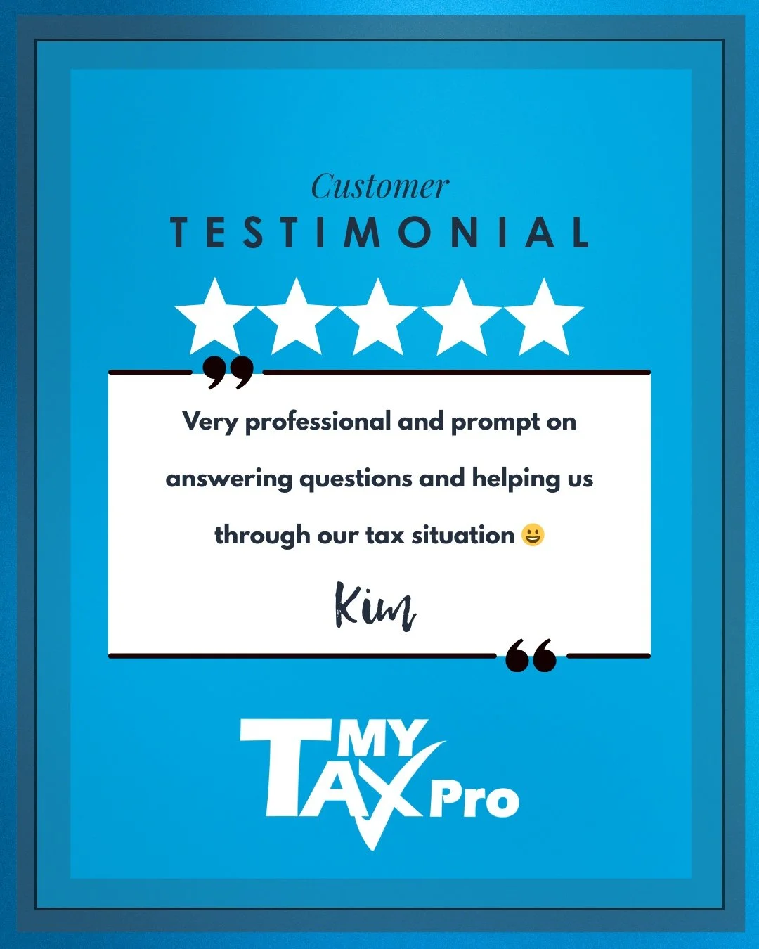 💙 𝗧𝗵𝗮𝗻𝗸 𝘆𝗼𝘂, 𝗞𝗶𝗺, 𝗳𝗼𝗿 𝘆𝗼𝘂𝗿 𝘄𝗼𝗻𝗱𝗲𝗿𝗳𝘂𝗹 𝘁𝗲𝘀𝘁𝗶𝗺𝗼𝗻𝗶𝗮𝗹!

 We&rsquo;re grateful for clients like you who trust us to keep taxes stress-free and simple.
📞 Ready for your own smooth tax season? Call us today at 385-352-