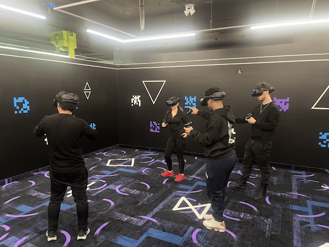 Group playing VR escape room in Toronto