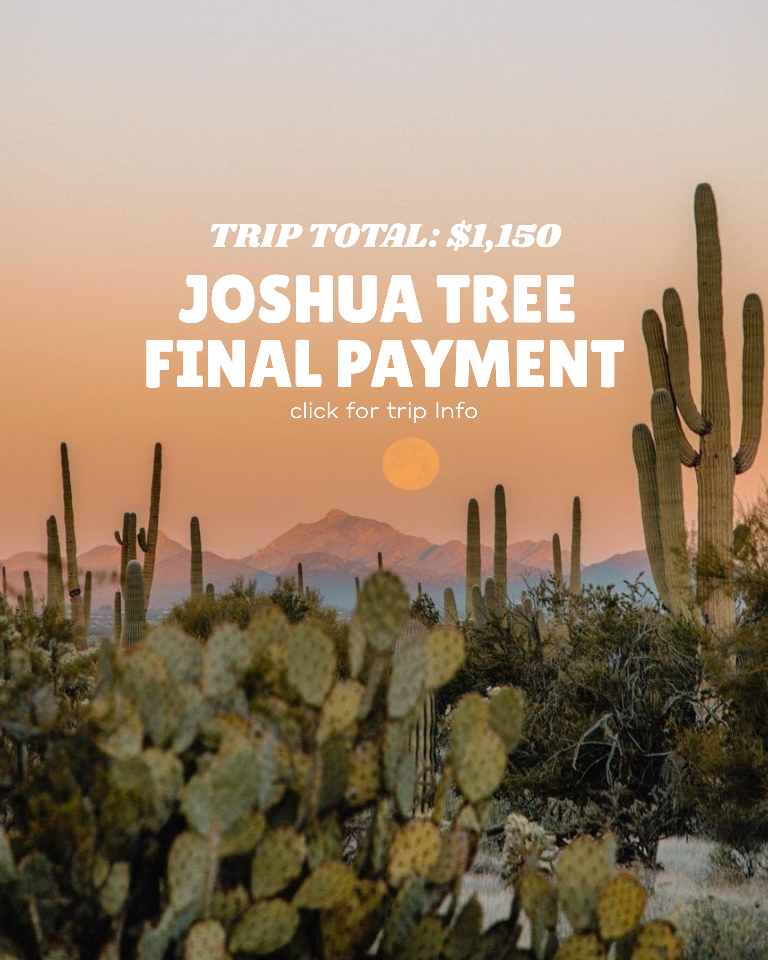 Joshua Tree Final Payment