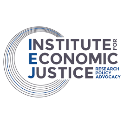 Logo of the Institute for Economic Justice with text 'Research Policy Advocacy'.