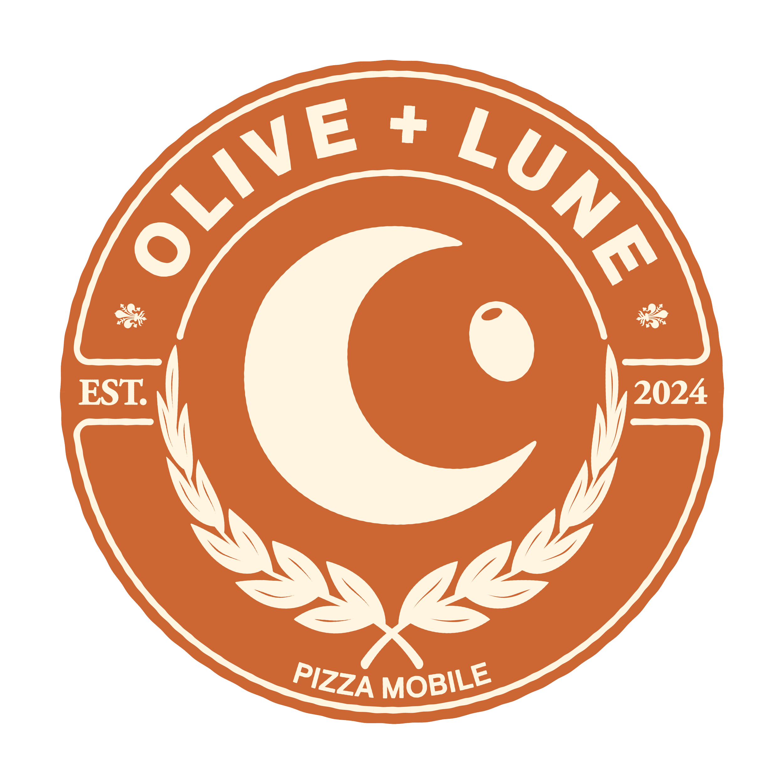 The scenario here was to create the whole branding for a food truck. Olivia and Luna are a couple who want to make their dream of running a pizza food truck and they hire me to develop the branding for it.
The name for their business is Olive & Lune