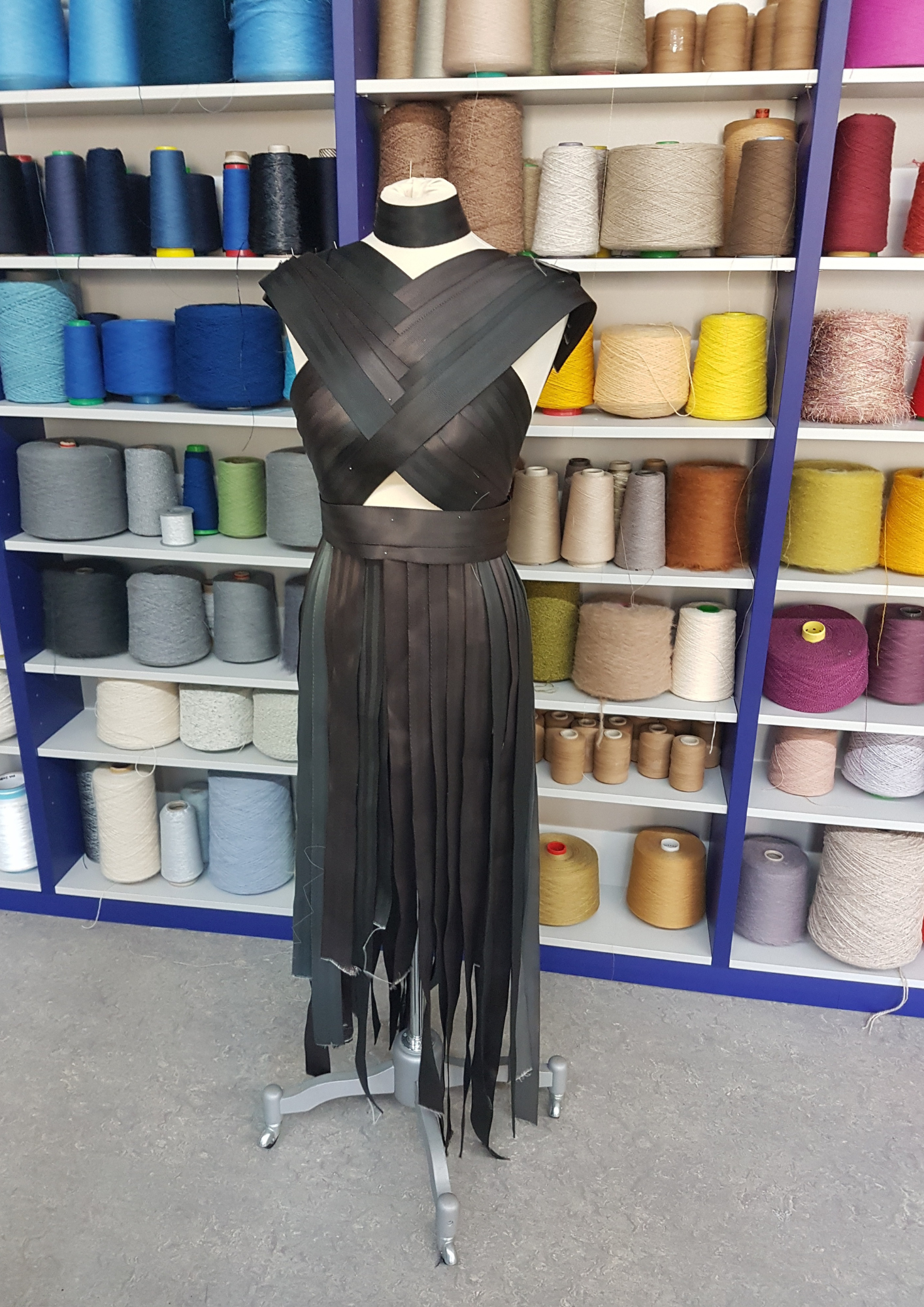 Dress made out of old seatbelts