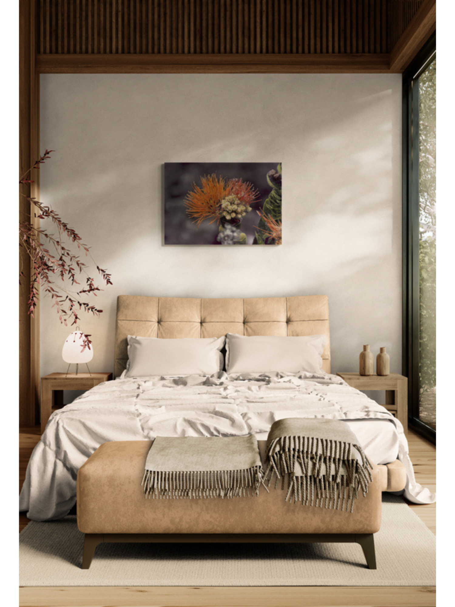 Orange ohia bloom metal 42x29 bedroom with large vertical window.png