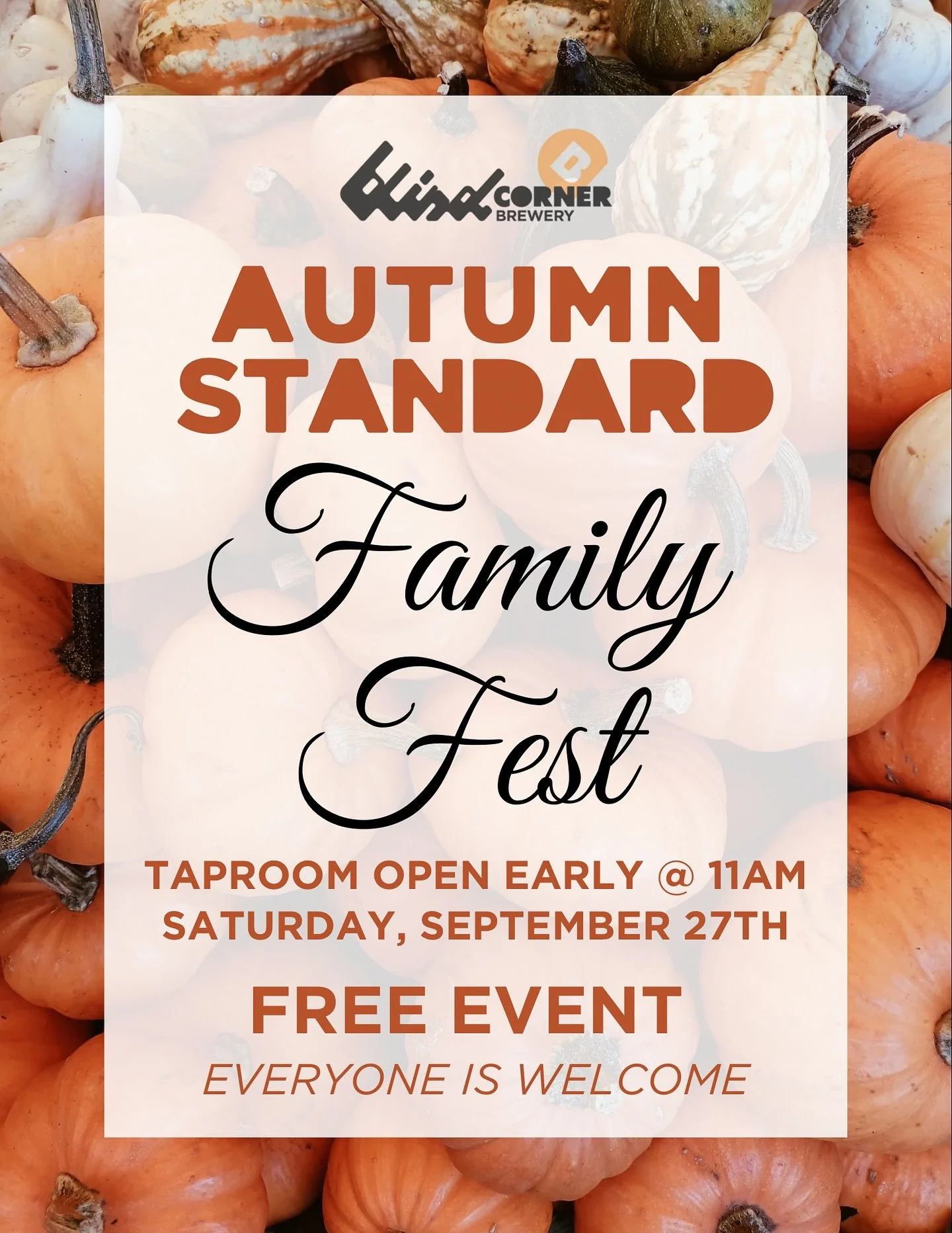 FREE Autumn Standard Family Fest is this Saturday, 9/27.

Our taproom opens early at 11am with loads of fun activities for the kiddos, live music all day, new seasonal beers and cocktails, and tasty treats provided by @chucks_wood_fired_pizza.