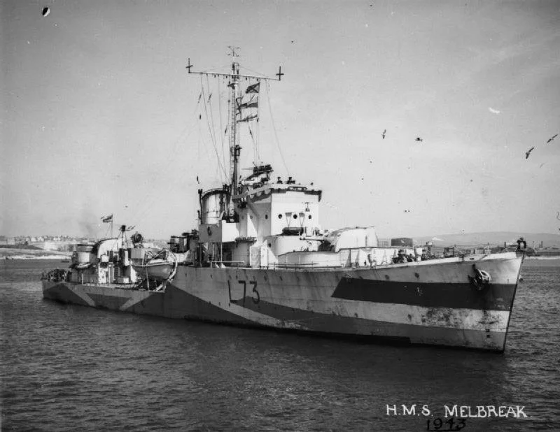 HMS Melbreak, Omaha Beach, D-Day, bombardment