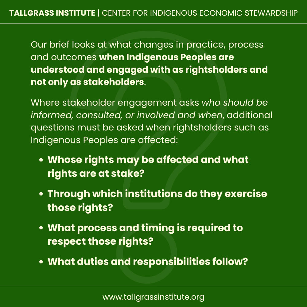 Understanding Affected Indigenous Peoples as Rightsholders in Engagements – Brief