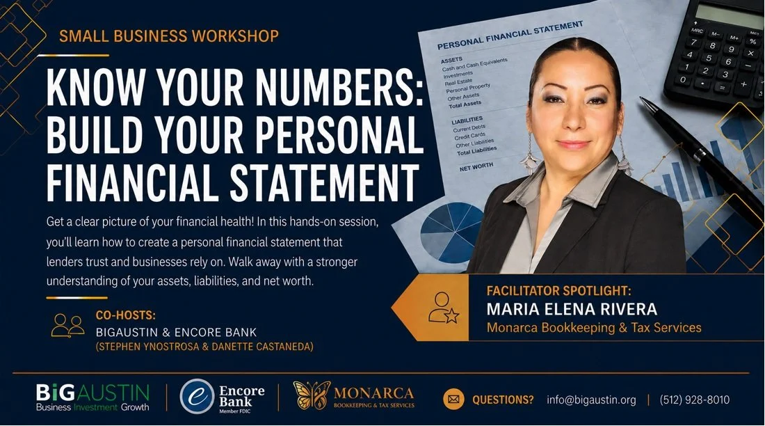 (In Person) Know Your Numbers: Build Your Personal Financial Statement 