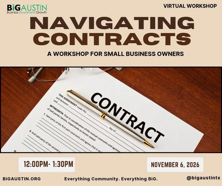 Navigating Contracts: A Workshop for Small Business Owners (Virtual)
