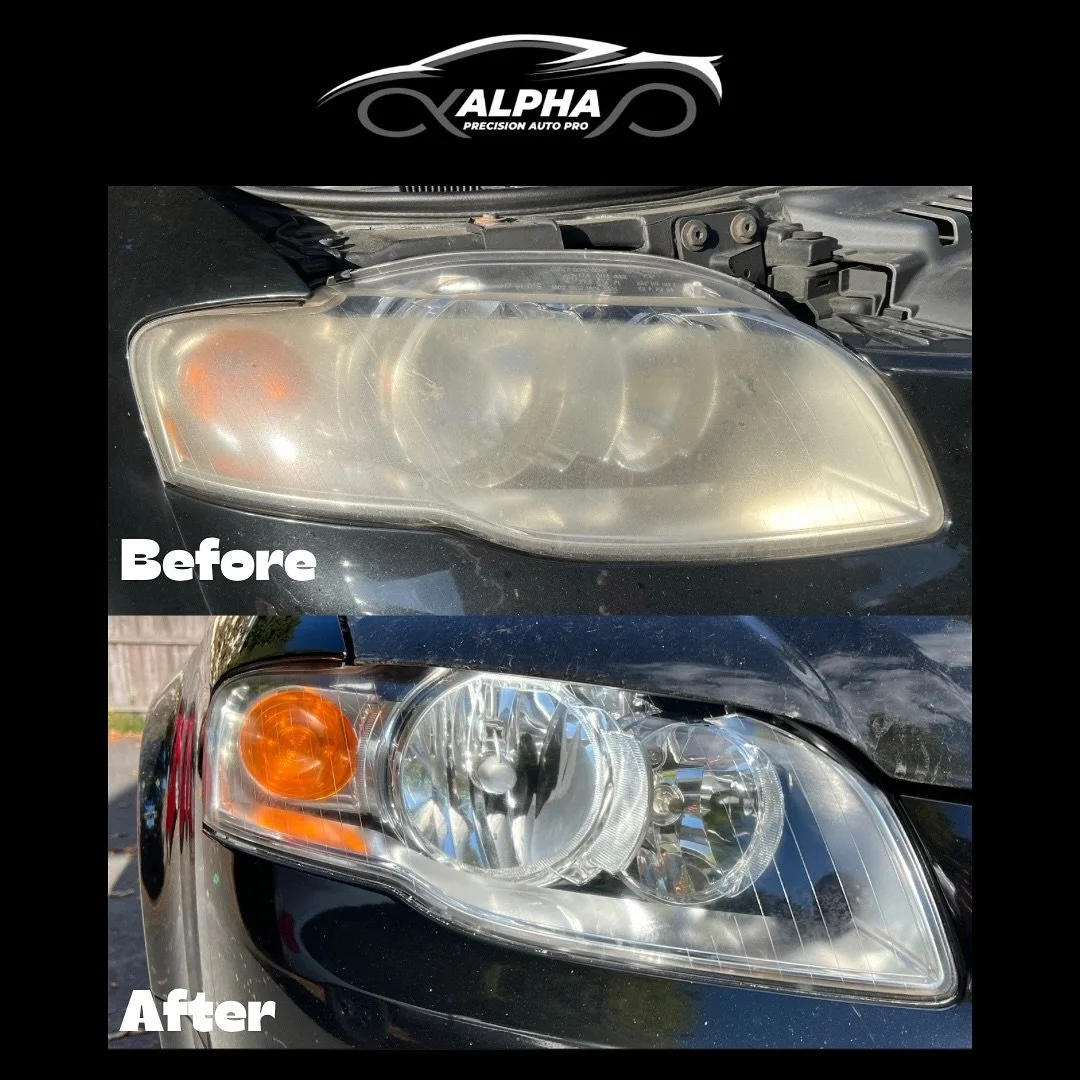 Alpha Precision Auto Pro offers Headlight Restoration with Polishing - $125 per pair!

Restore the clarity and shine of your headlights with our specialized polishing service. Remove yellowing, scratches, and opacity, improving visibility and the veh