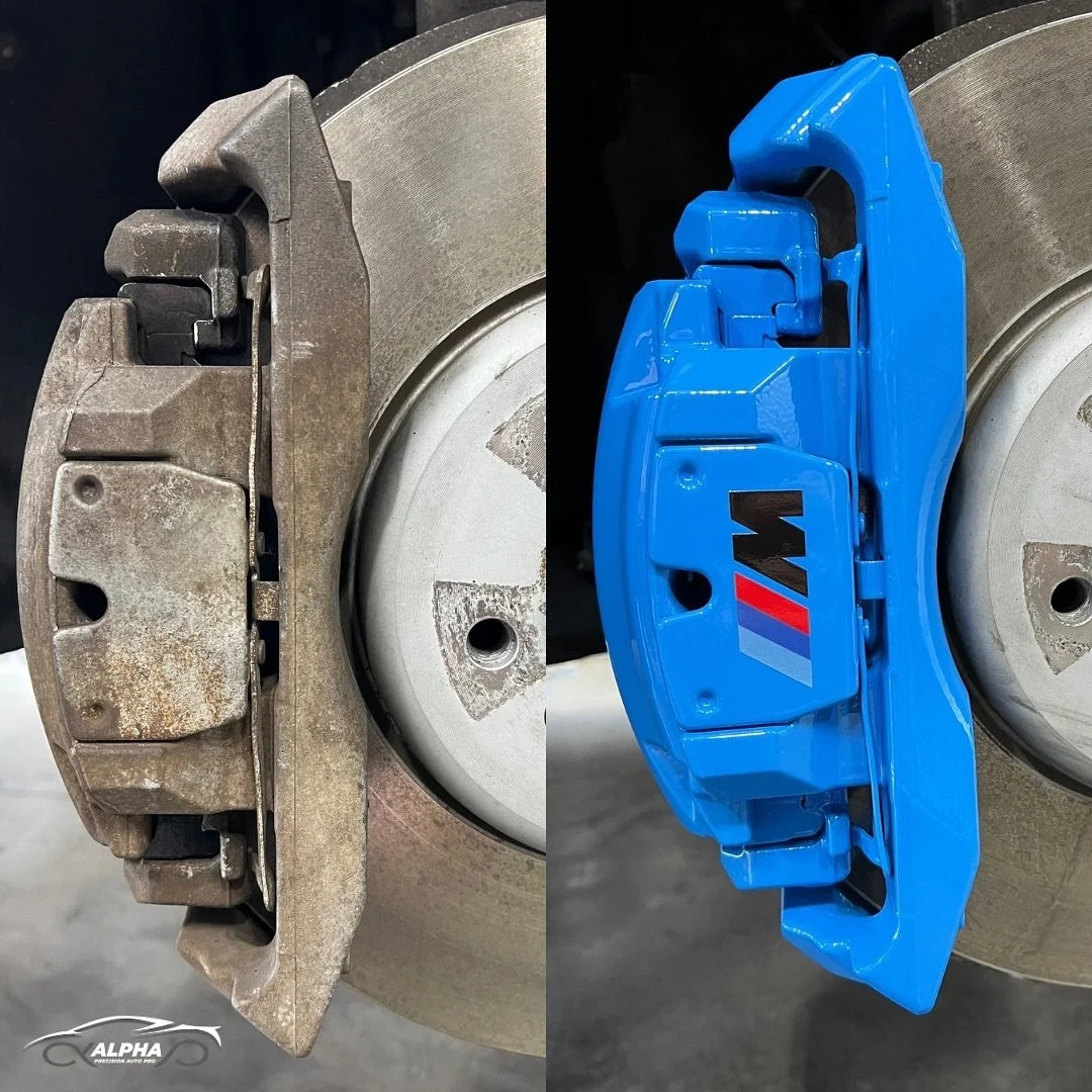 🌀Caliper Restoration ➡️ BMW Blue 

✅DM us for a quotation! 

☎️ 774.764.4317 
📩 info@alphaprecisionautopro.com

#calipers #calipercustomization #bmw #bmwblue #wheel #wheelrepair