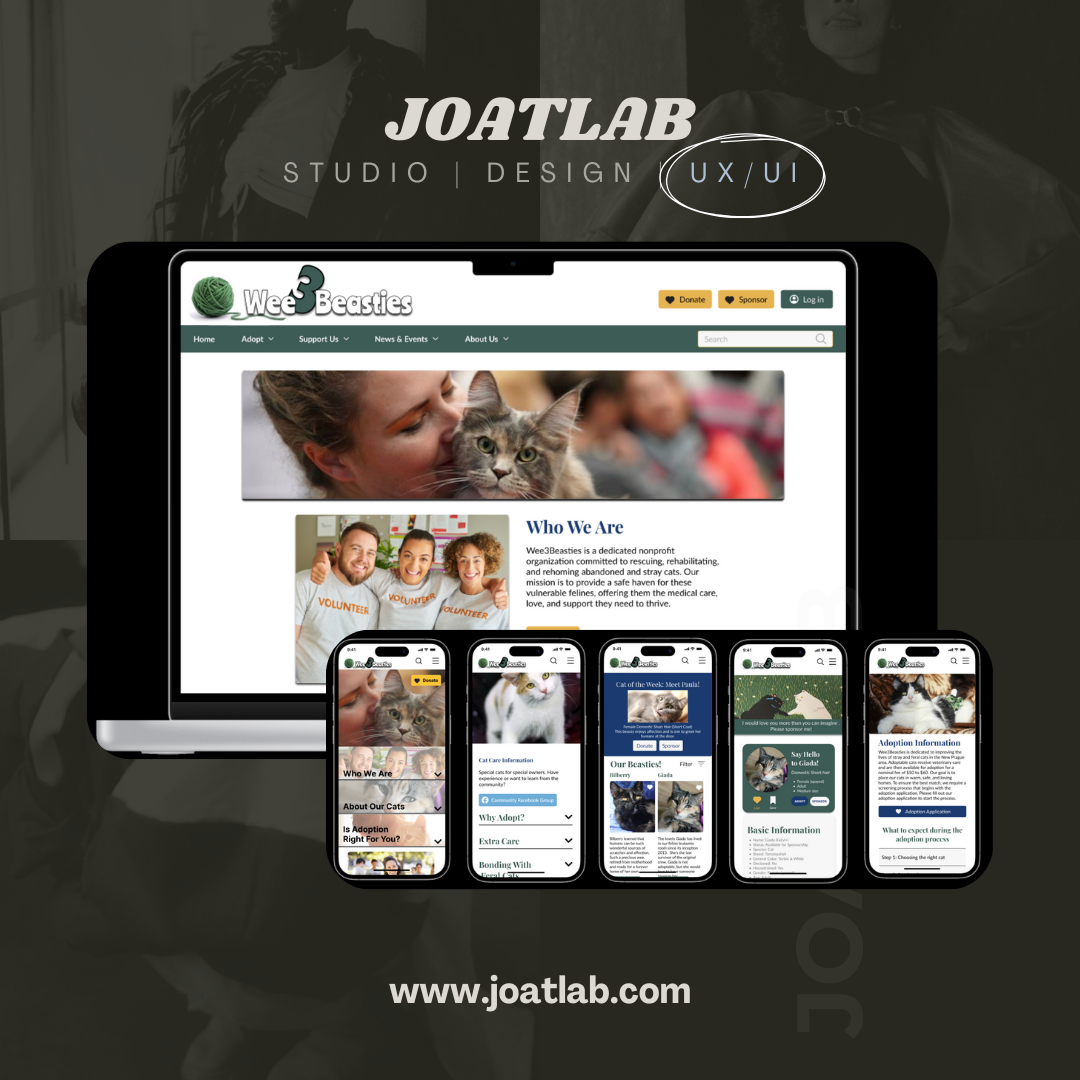 Non-Profit We3Beasties Website Redesign