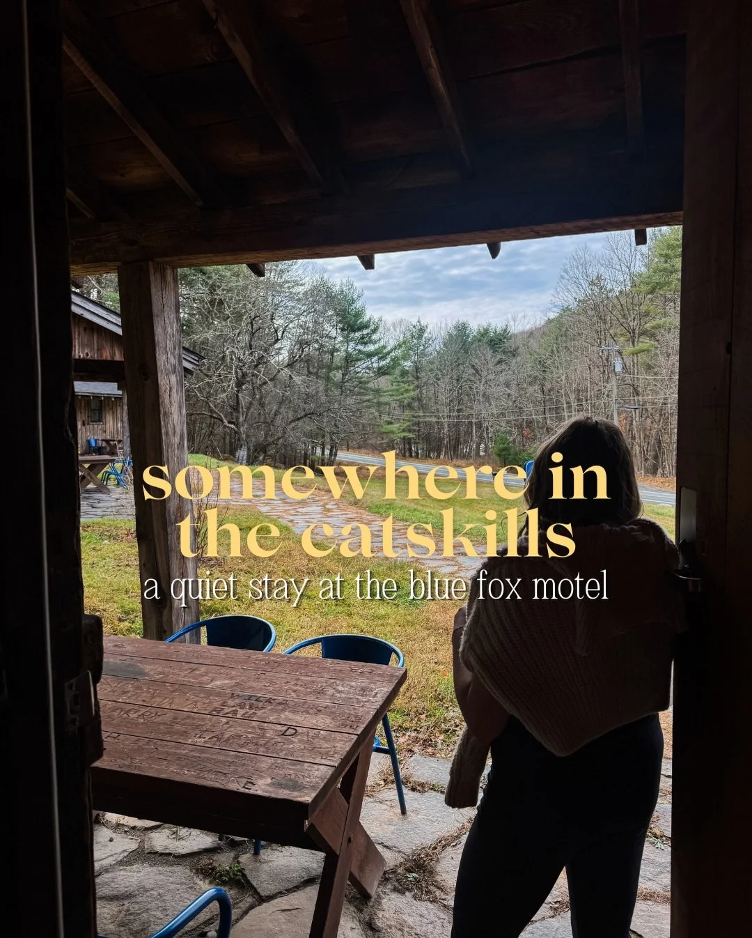 tucked in the catskills is a motel that feels like it was made for quiet cold-weather weekends and lively summer escapes (what I didn&rsquo;t highlight here is the pool). @bluefoxmotel blends vintage charm with modern details and the whole staff is s