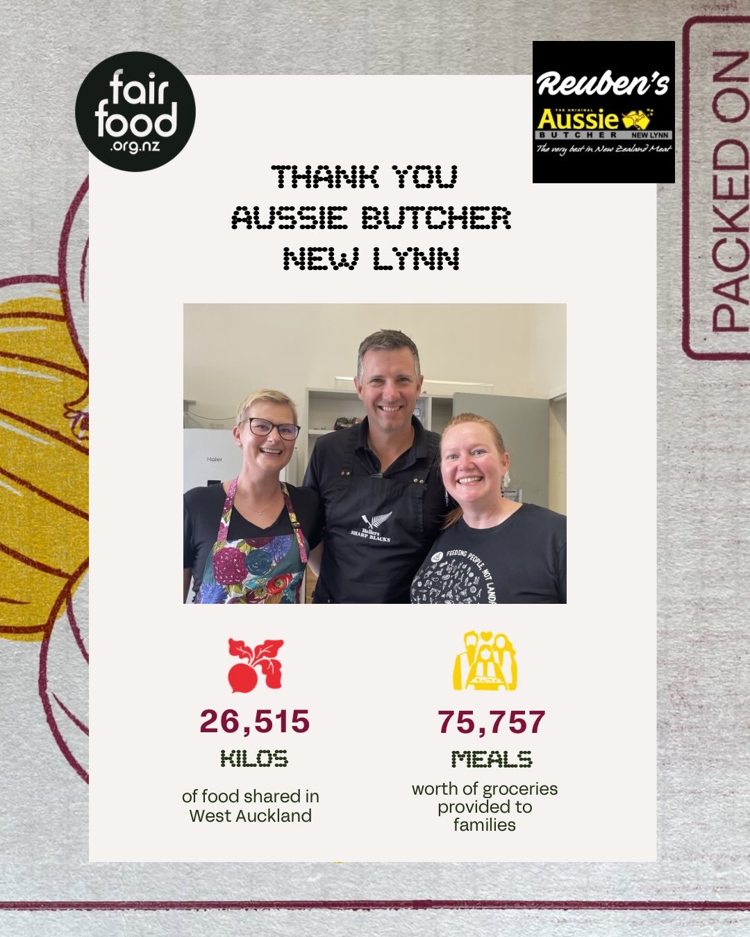 Shout out to our Top Ambassador @reubensharples from Aussie Butcher New Lynn. He&rsquo;s a crucial part of our success at Fair Food, always pitching in to help out. He&rsquo;s quietly donated over $20,000 worth of top quality meat to West Auckland fa