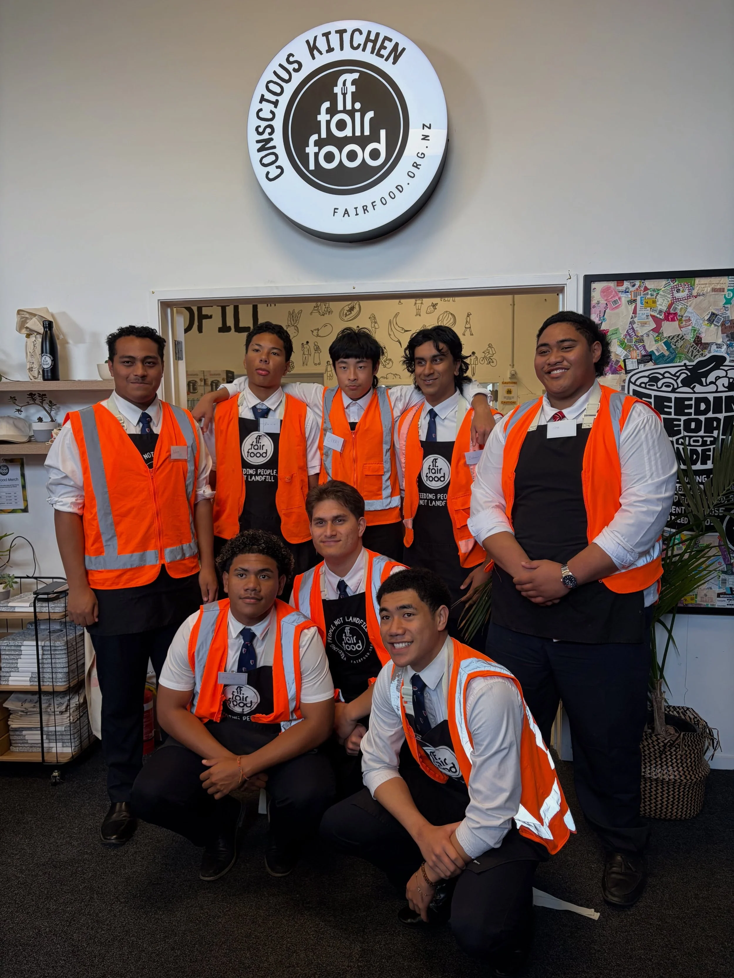 Blazers off, hi-vis on. 
Kelston Boys&rsquo; prefects rolled up their sleeves at our kai table today. Thanks to these great young men for always showing up for the community. Can&rsquo;t wait for you to be our doctors and engineers.