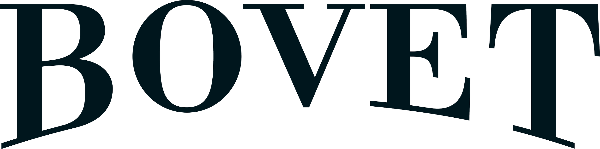 Large black logo with the word 'BOVEDA' in capital letters