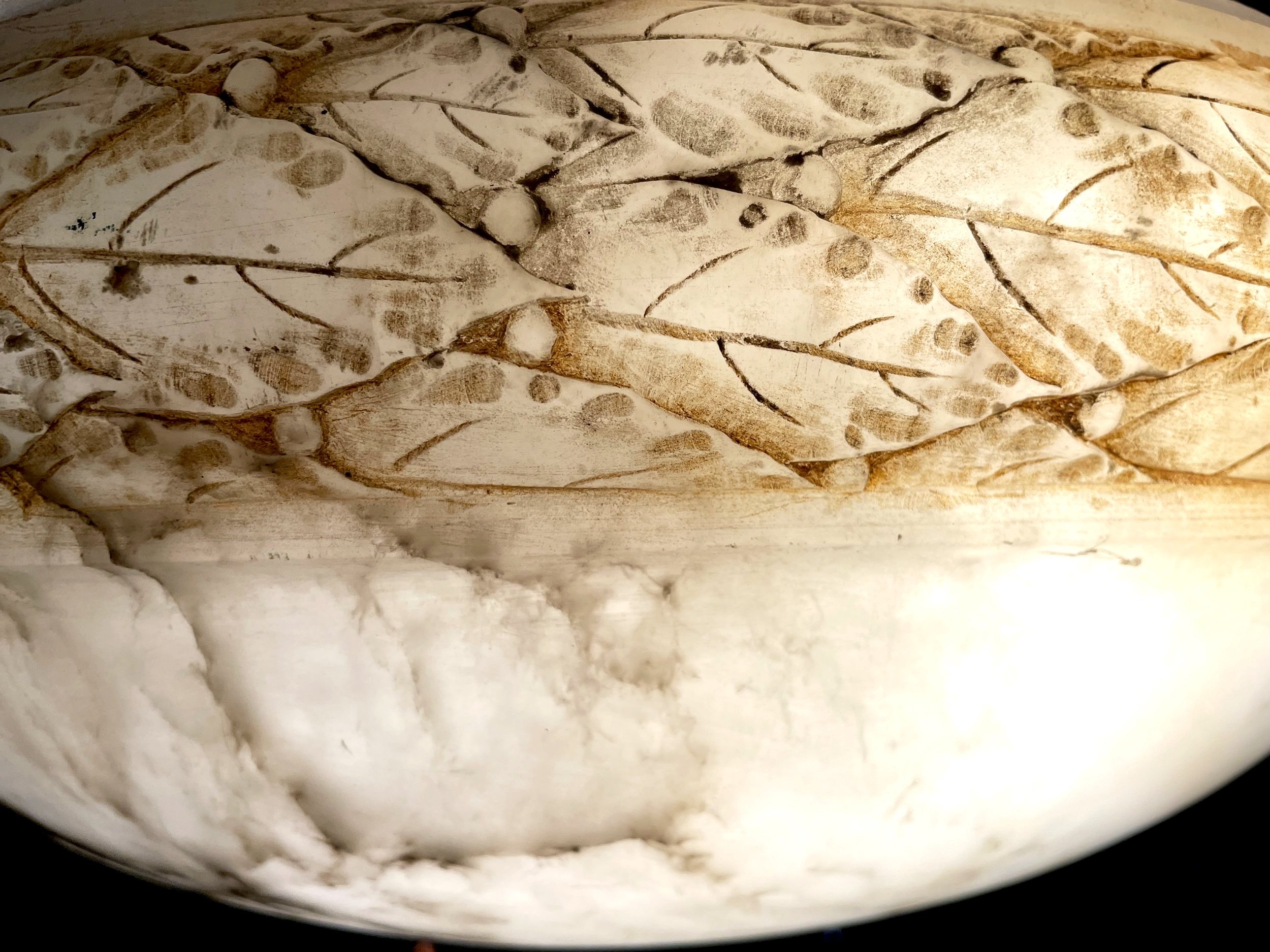 Importing antique lights from Europe is a fun risk, but this one with its floral band is an absolute treasure!