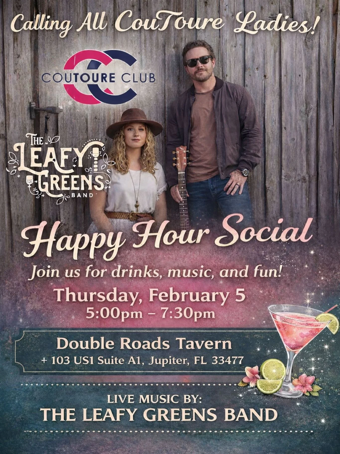 CC Members - break out your dancing boots 👢 and mark your calendars for our next social coming up on Thursday February 5 from 5:00 pm - 7:30 pm at Double Roads Tavern in Jupiter @double_roads_tavern 🍻 Cheers!
