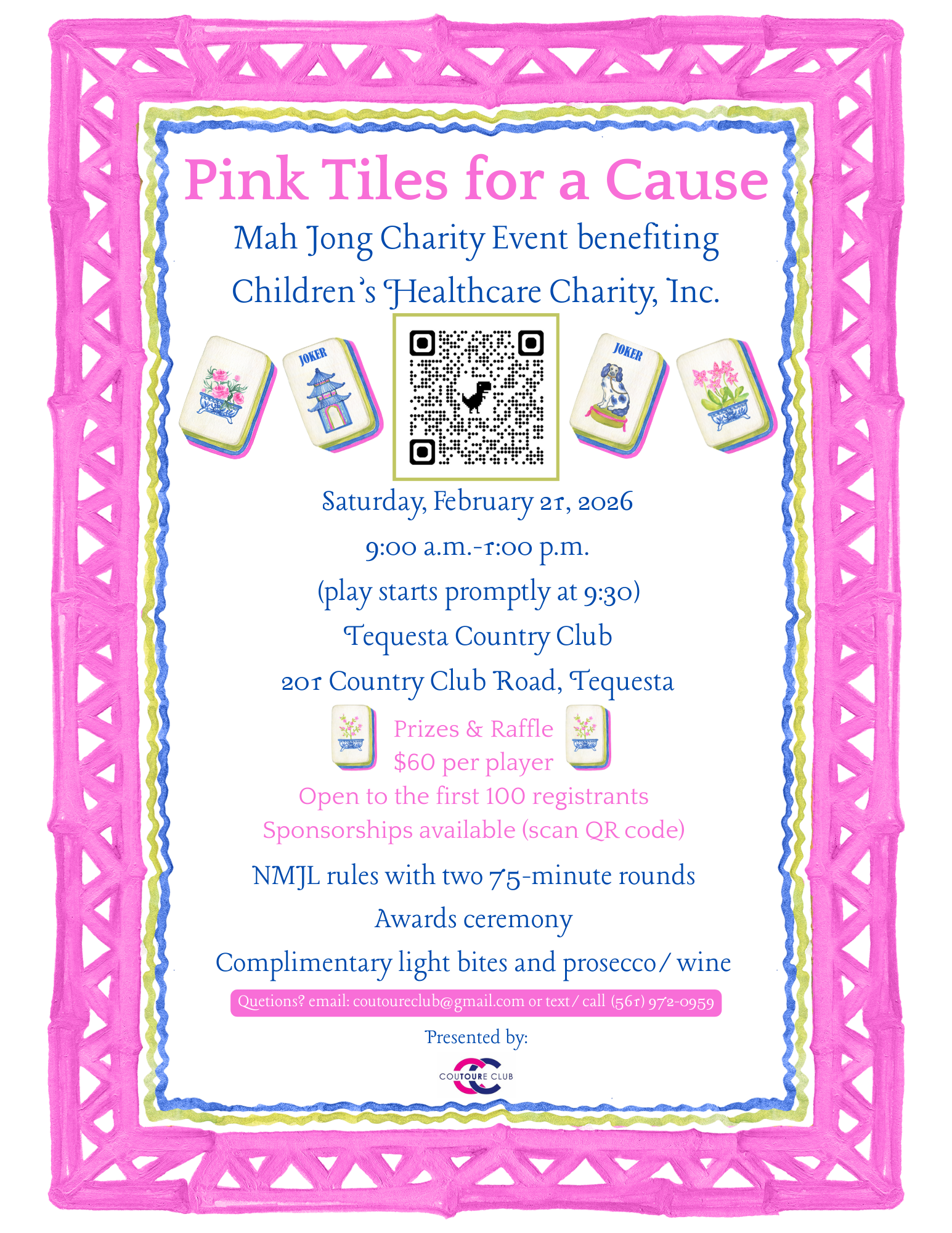 Pink Tiles for a Cause: Mah Jong Fundraiser hosted by CouTOURe Club, benefiting local children’s charities