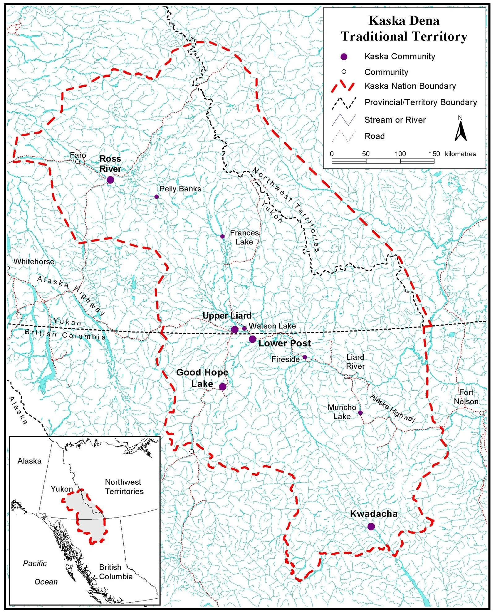 Kaska traditional territory regional map