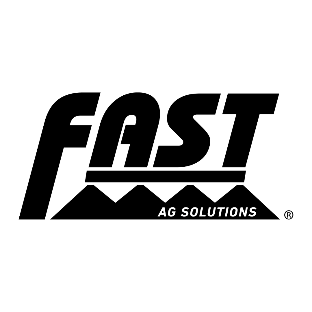 Fast Ag Solutions logo, featured as a trusted provider of high-quality fertilizer spreaders and precision farming equipment, carried by R.A. West International.